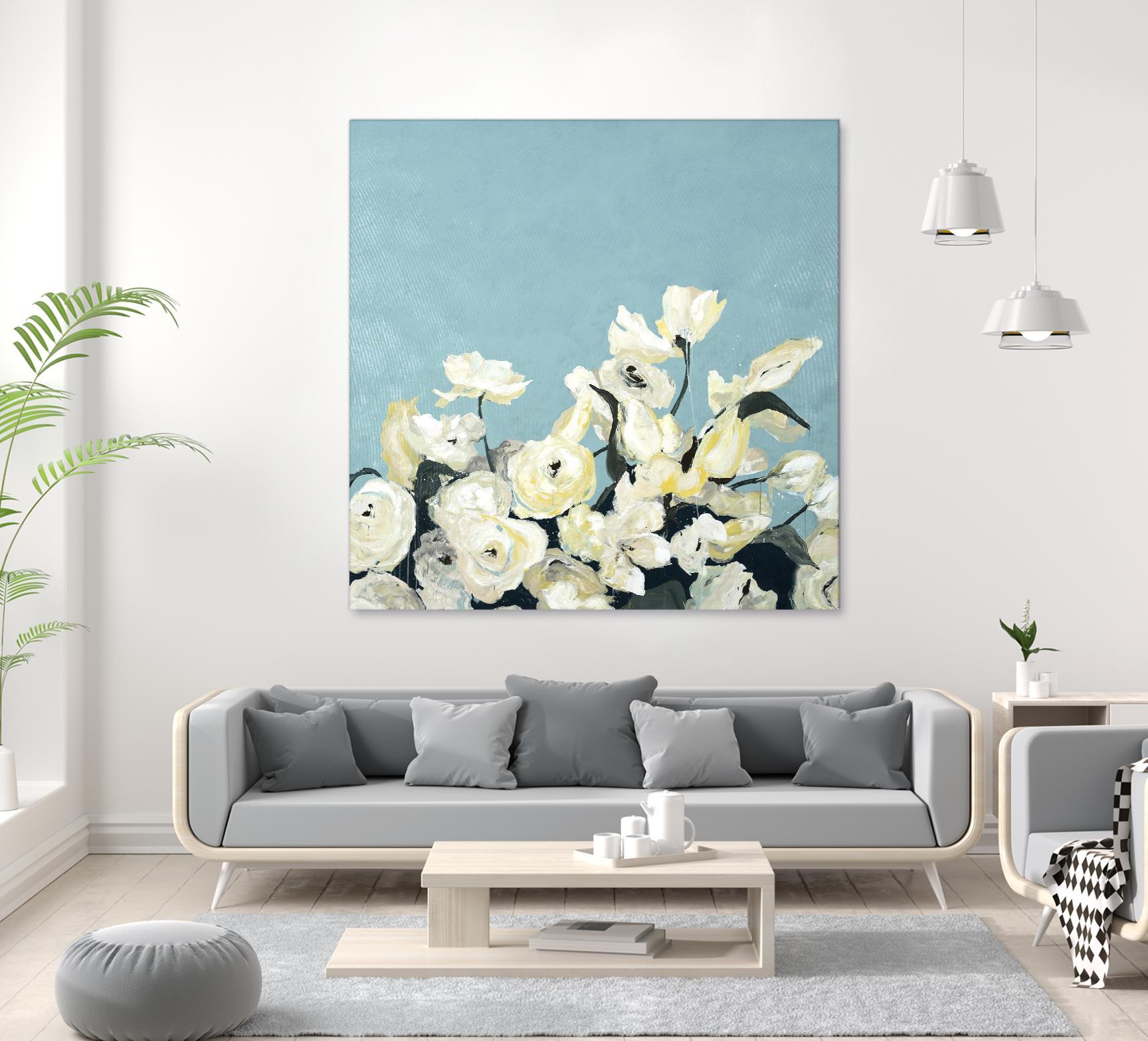 Blue Sky Blooms by Daleno Art on GIANT ART - white florals nature