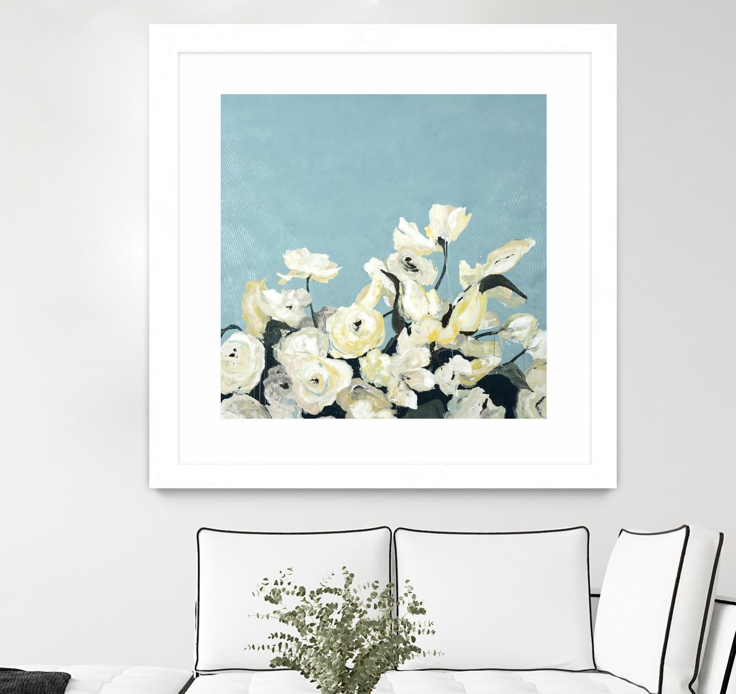 Blue Sky Blooms by Daleno Art on GIANT ART - white florals nature