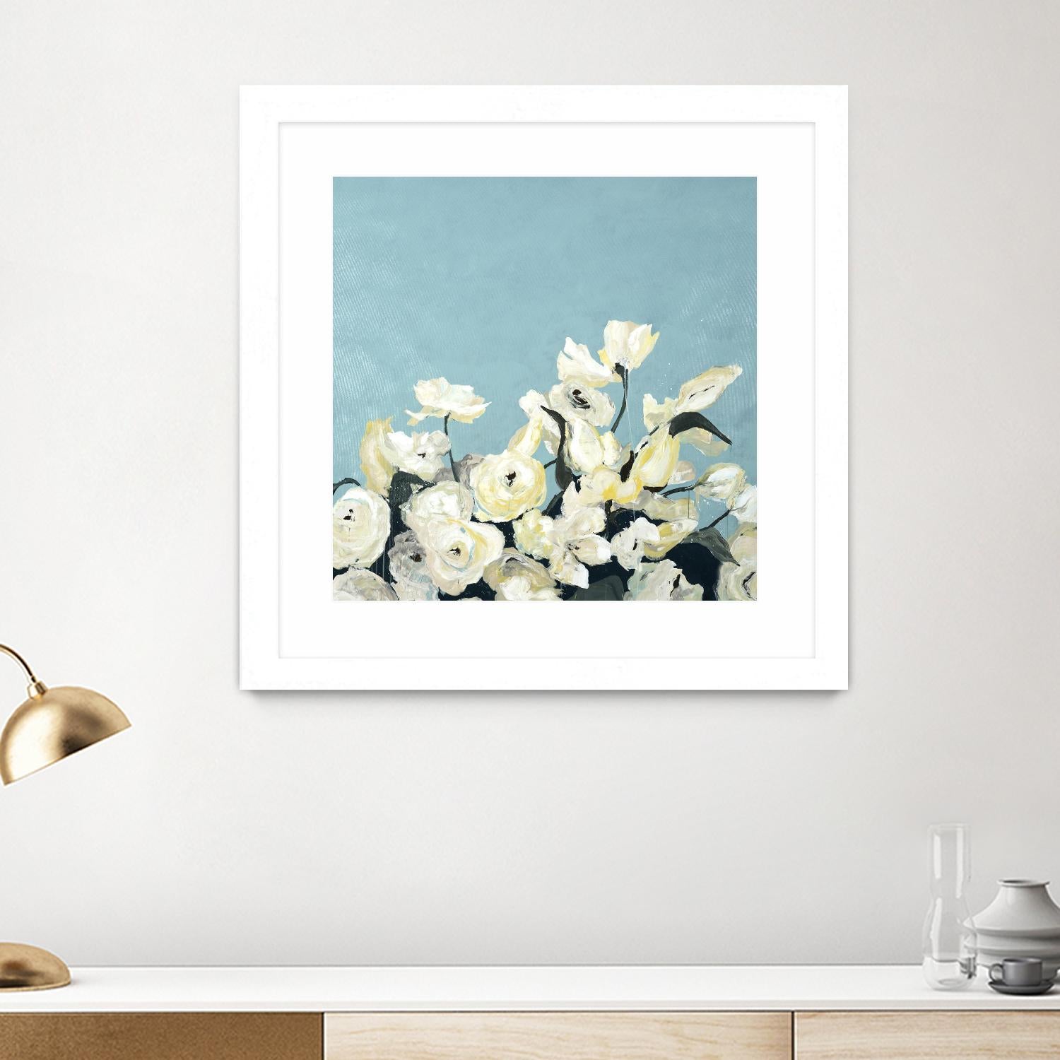 Blue Sky Blooms by Daleno Art on GIANT ART - white florals nature