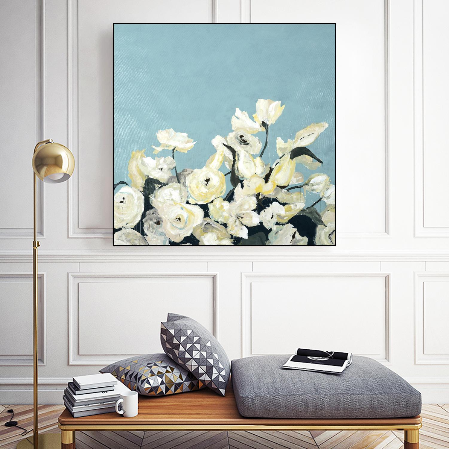 Blue Sky Blooms by Daleno Art on GIANT ART - white florals nature
