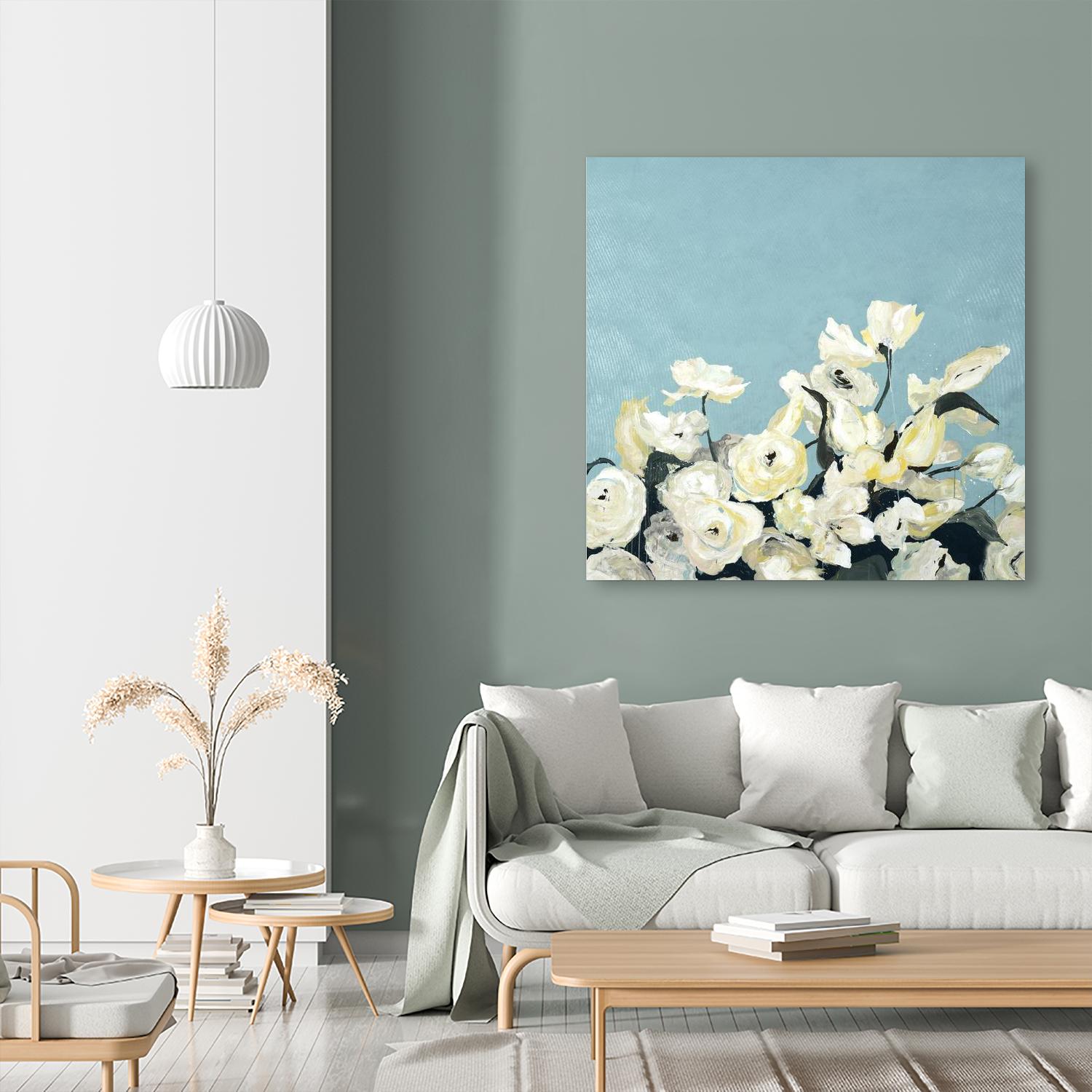 Blue Sky Blooms by Daleno Art on GIANT ART - white florals nature