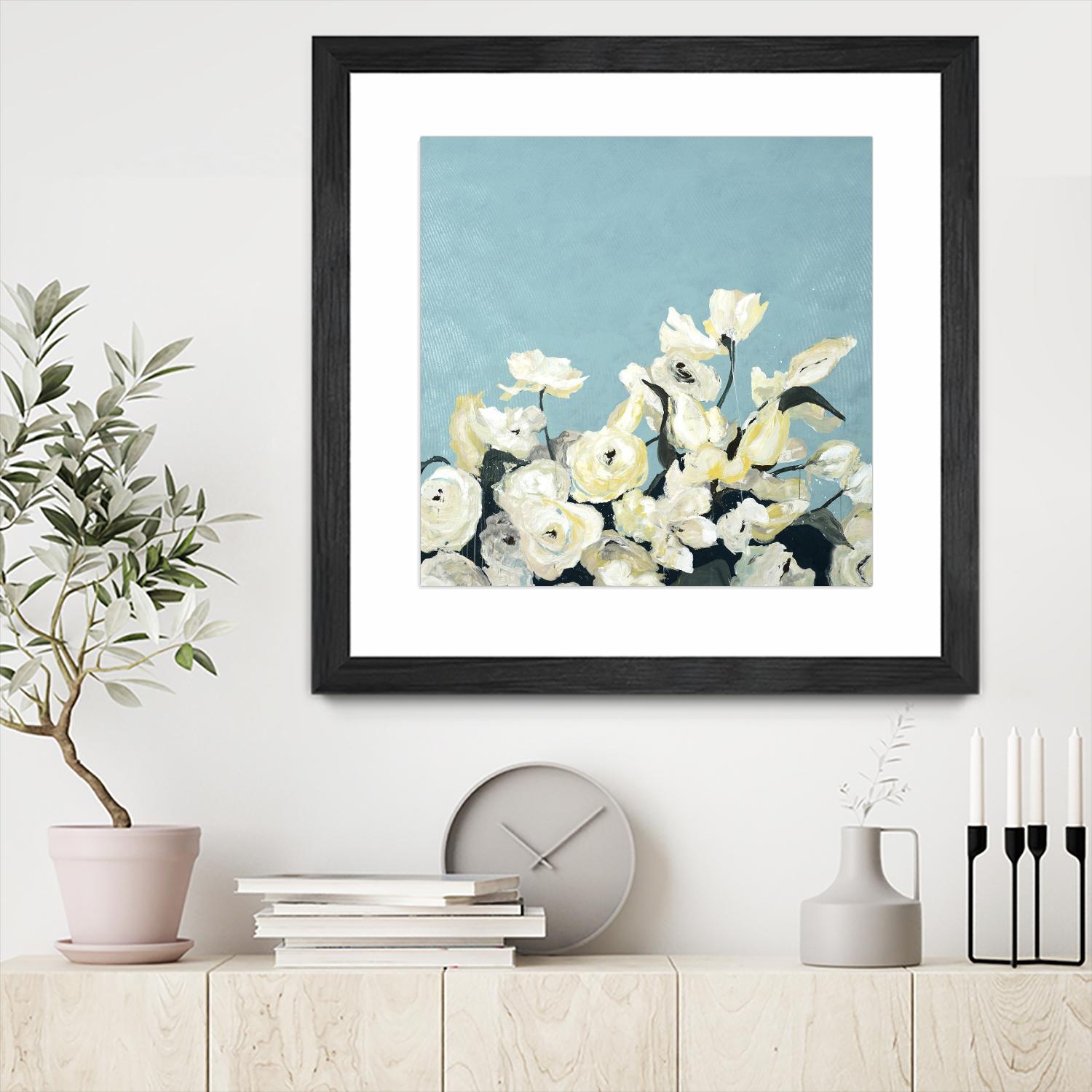 Blue Sky Blooms by Daleno Art on GIANT ART - white florals nature