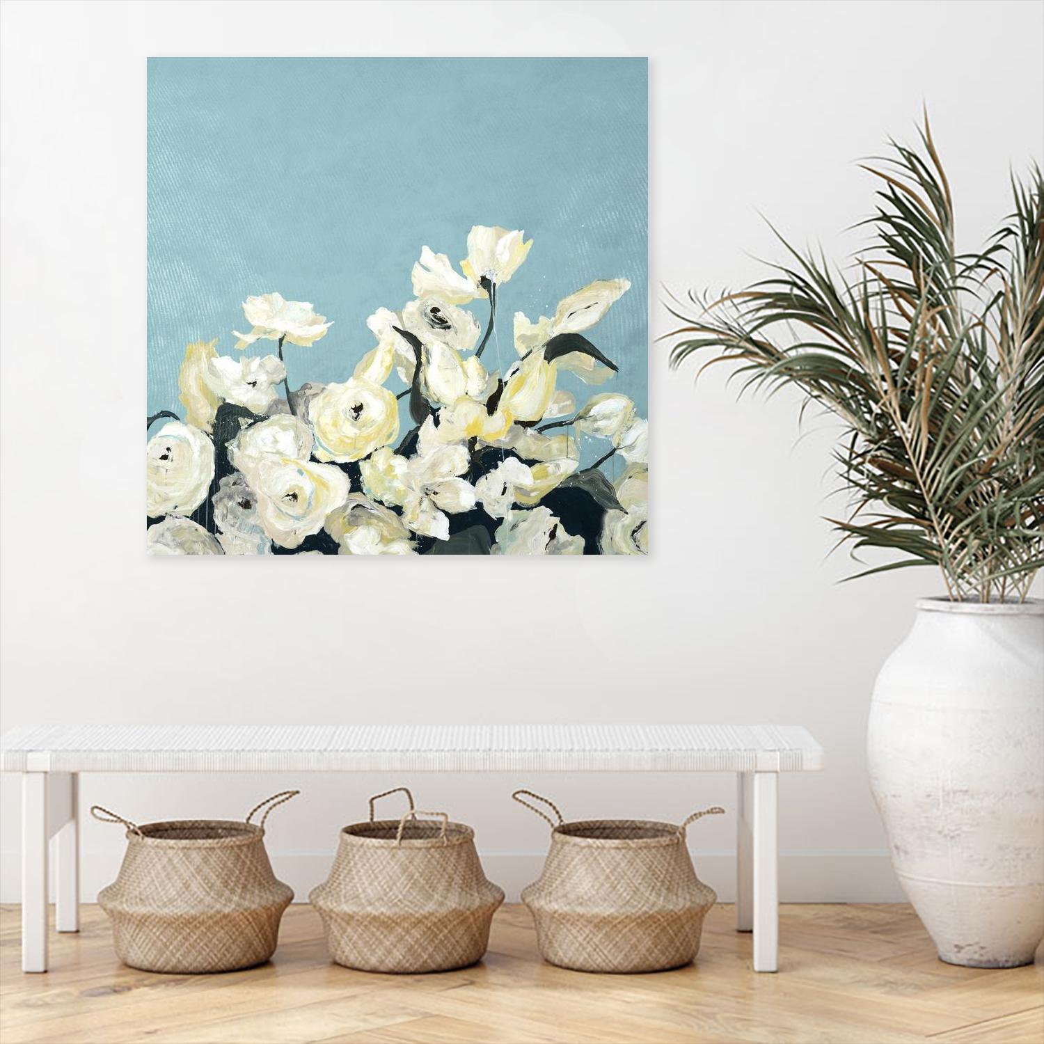 Blue Sky Blooms by Daleno Art on GIANT ART - white florals nature