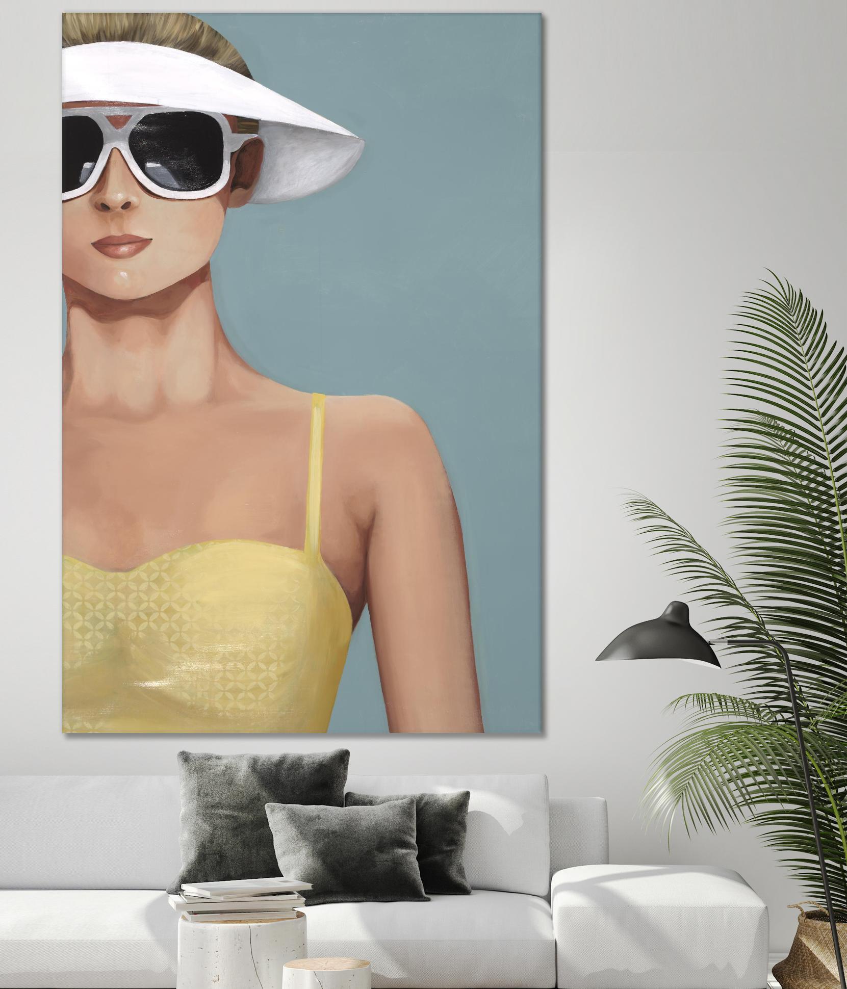 Glamour Rays by Daleno Art on GIANT ART - beige abstract figure