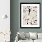 Tangled Ties by Daleno Art on GIANT ART - beige black & white abstrait