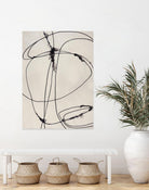 Tangled Ties by Daleno Art on GIANT ART - beige black & white abstrait