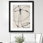 Tangled Ties by Daleno Art on GIANT ART - beige black & white abstrait