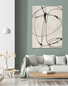 Tangled Ties by Daleno Art on GIANT ART - beige black & white abstrait