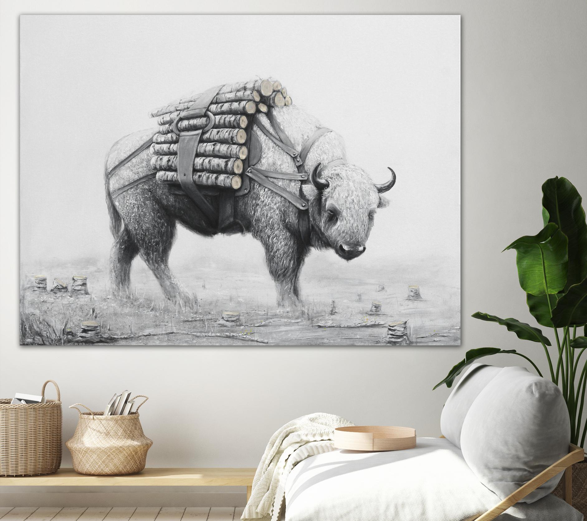 Birch Landscape by Ruben Carrasco on GIANT ART - black animals