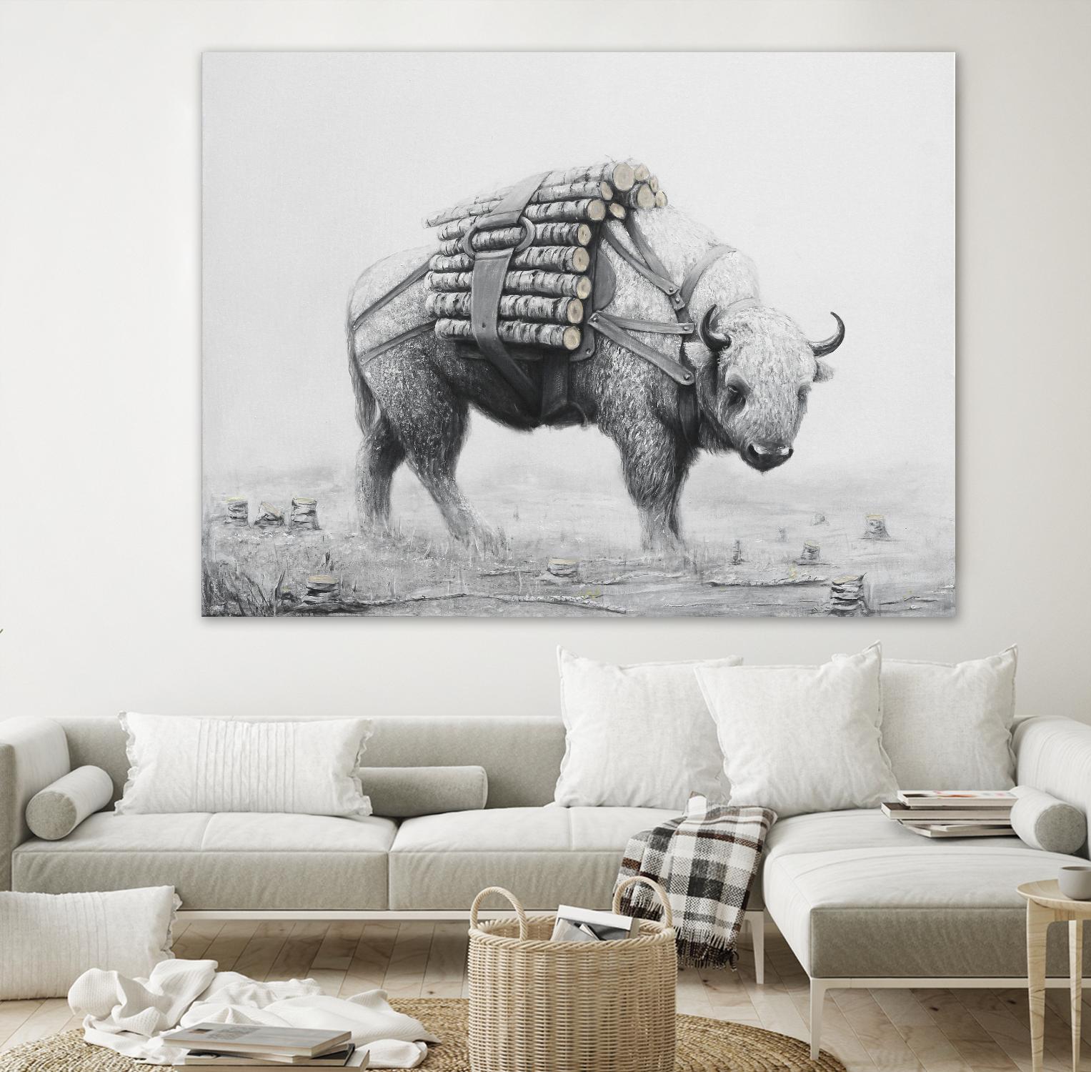 Birch Landscape by Ruben Carrasco on GIANT ART - black animals