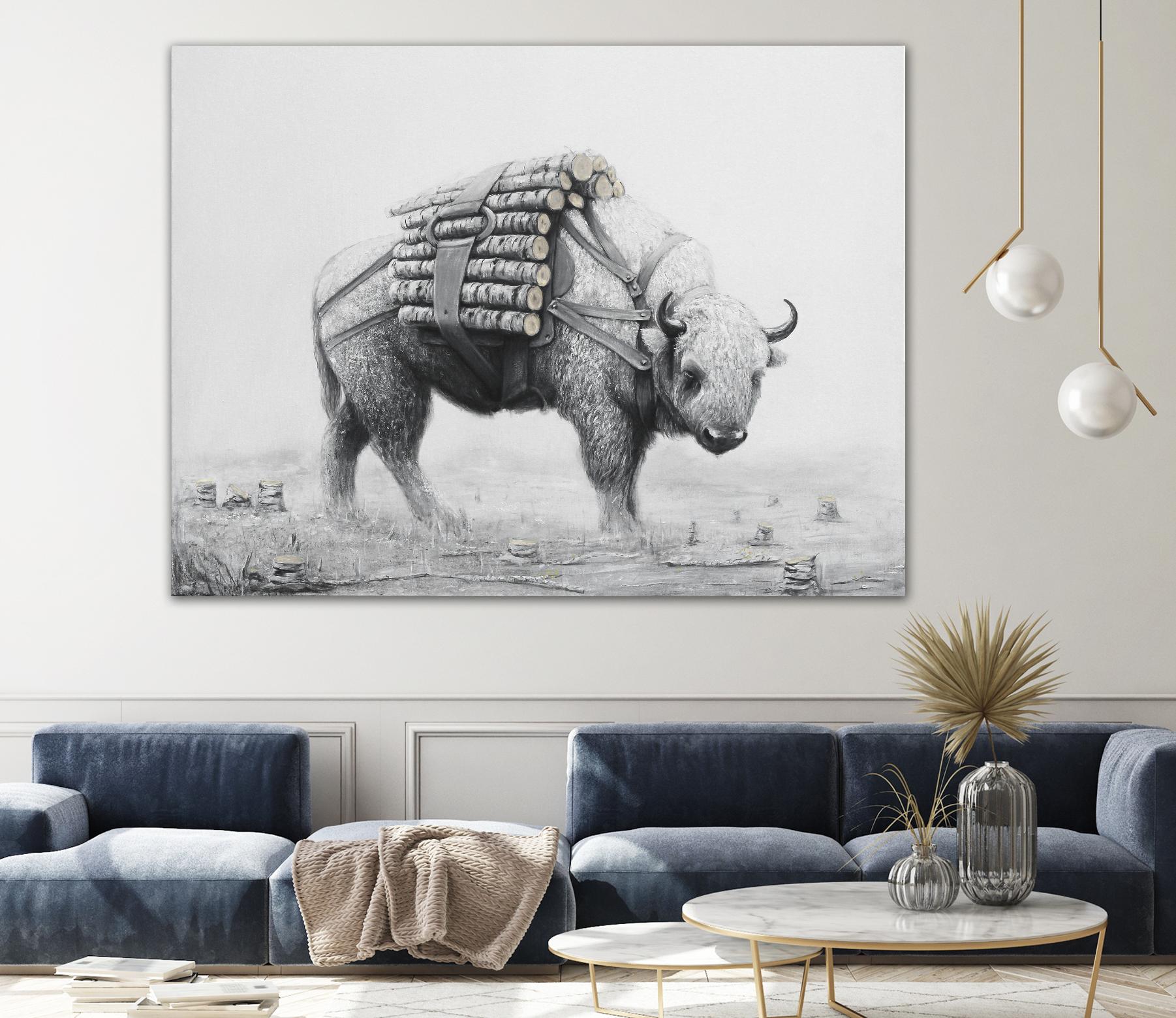 Birch Landscape by Ruben Carrasco on GIANT ART - black animals