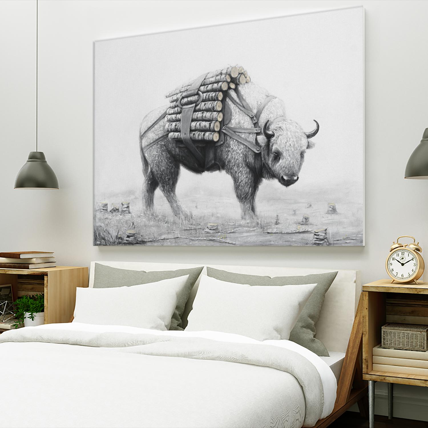 Birch Landscape by Ruben Carrasco on GIANT ART - black animals