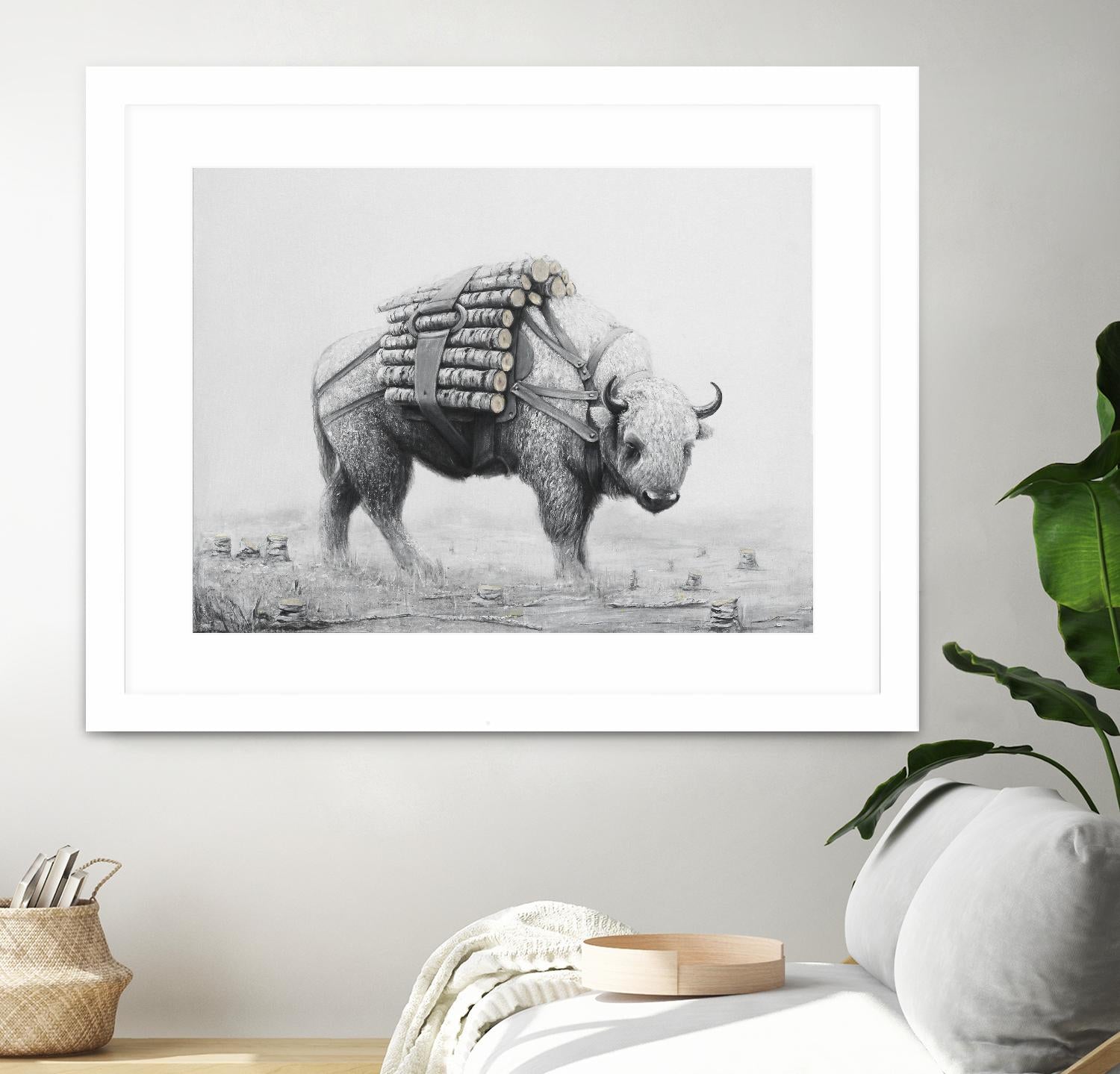 Birch Landscape by Ruben Carrasco on GIANT ART - black animals