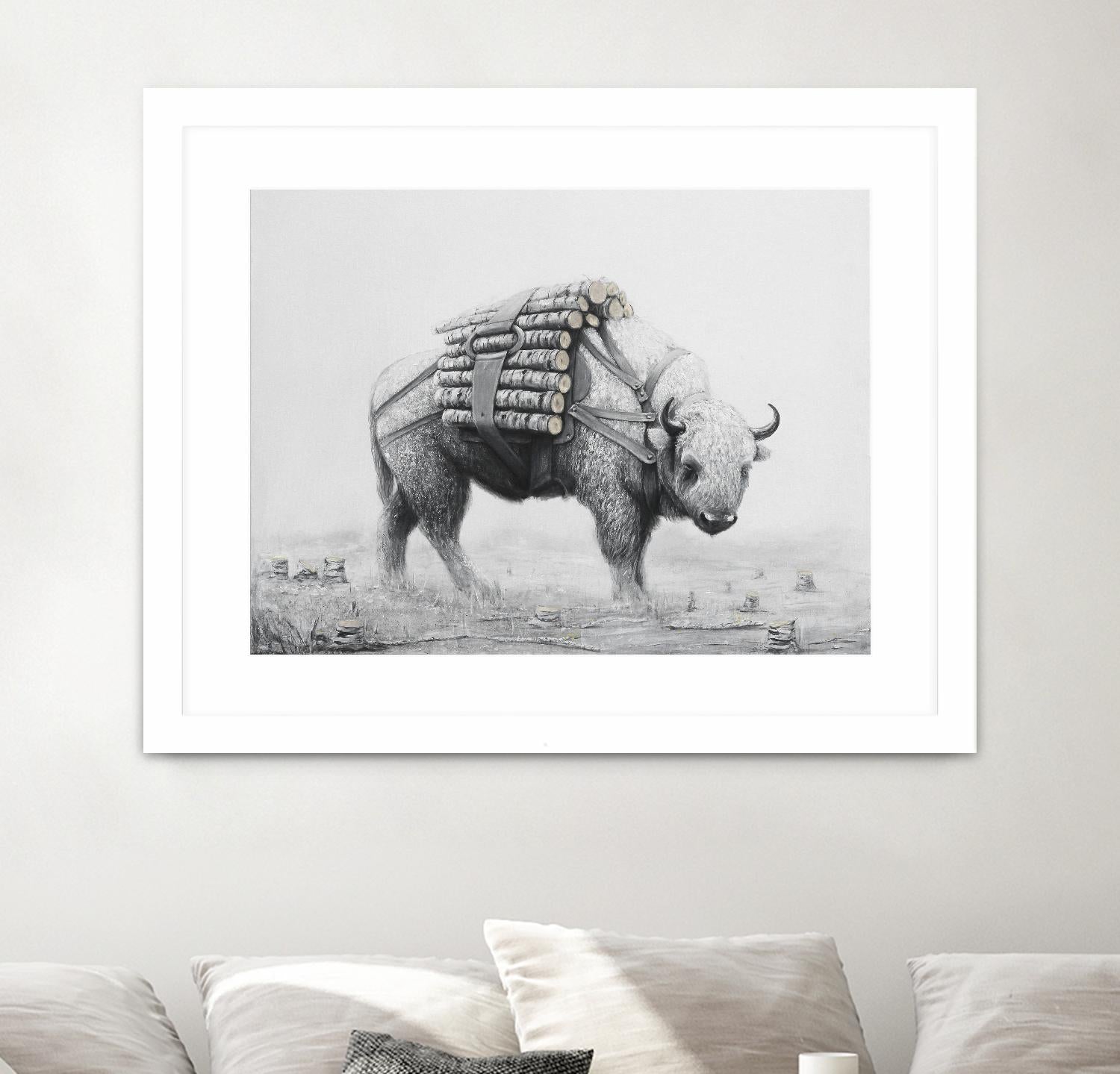 Birch Landscape by Ruben Carrasco on GIANT ART - black animals