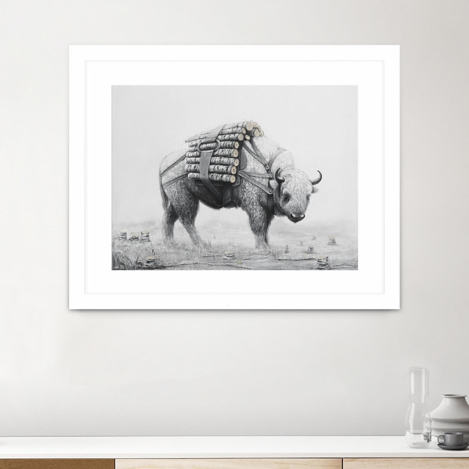 Birch Landscape by Ruben Carrasco on GIANT ART - black animals