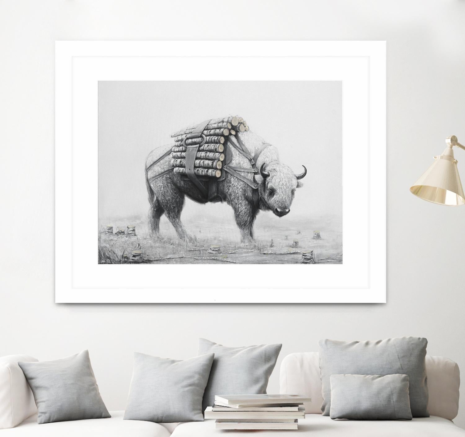 Birch Landscape by Ruben Carrasco on GIANT ART - black animals