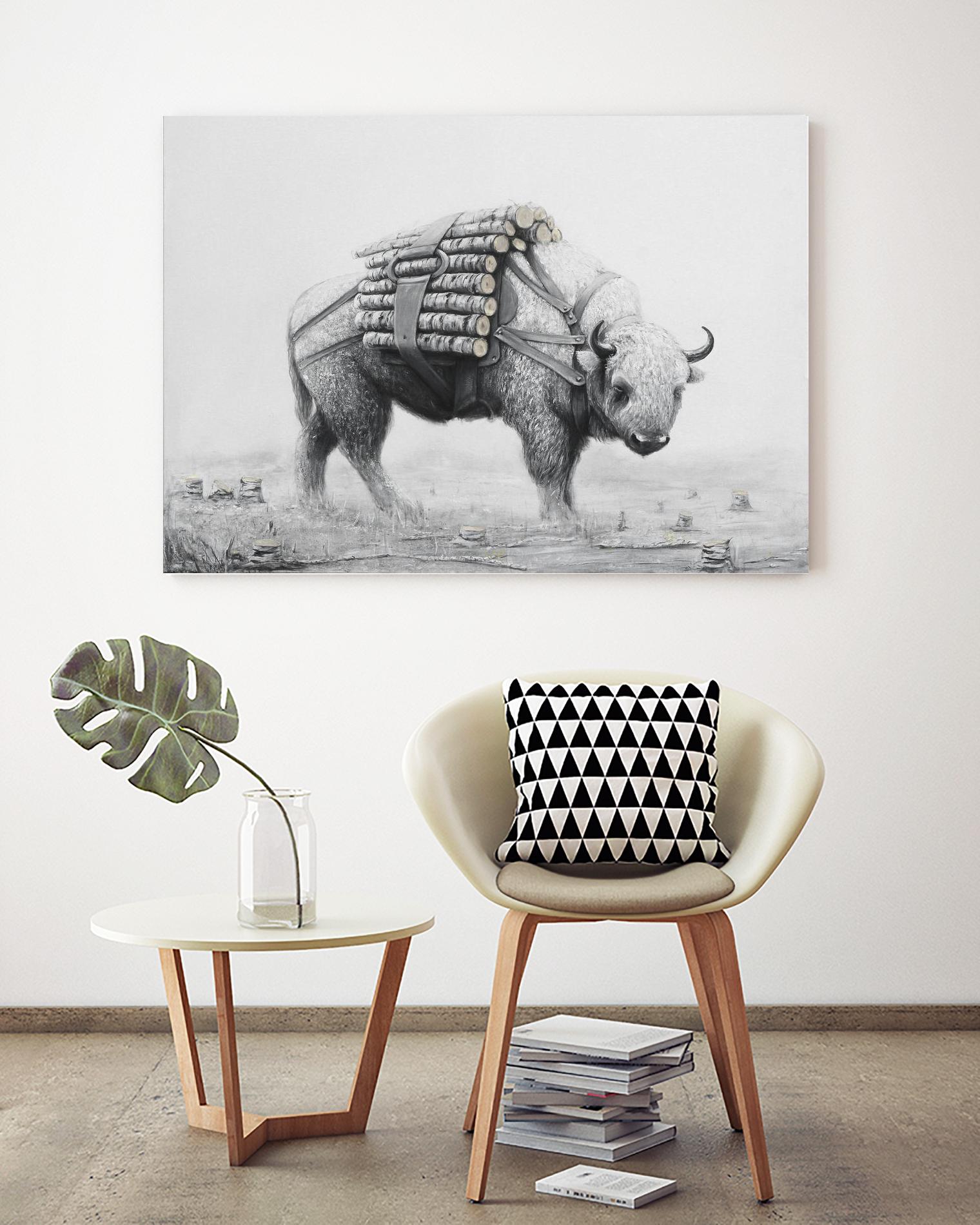 Birch Landscape by Ruben Carrasco on GIANT ART - black animals