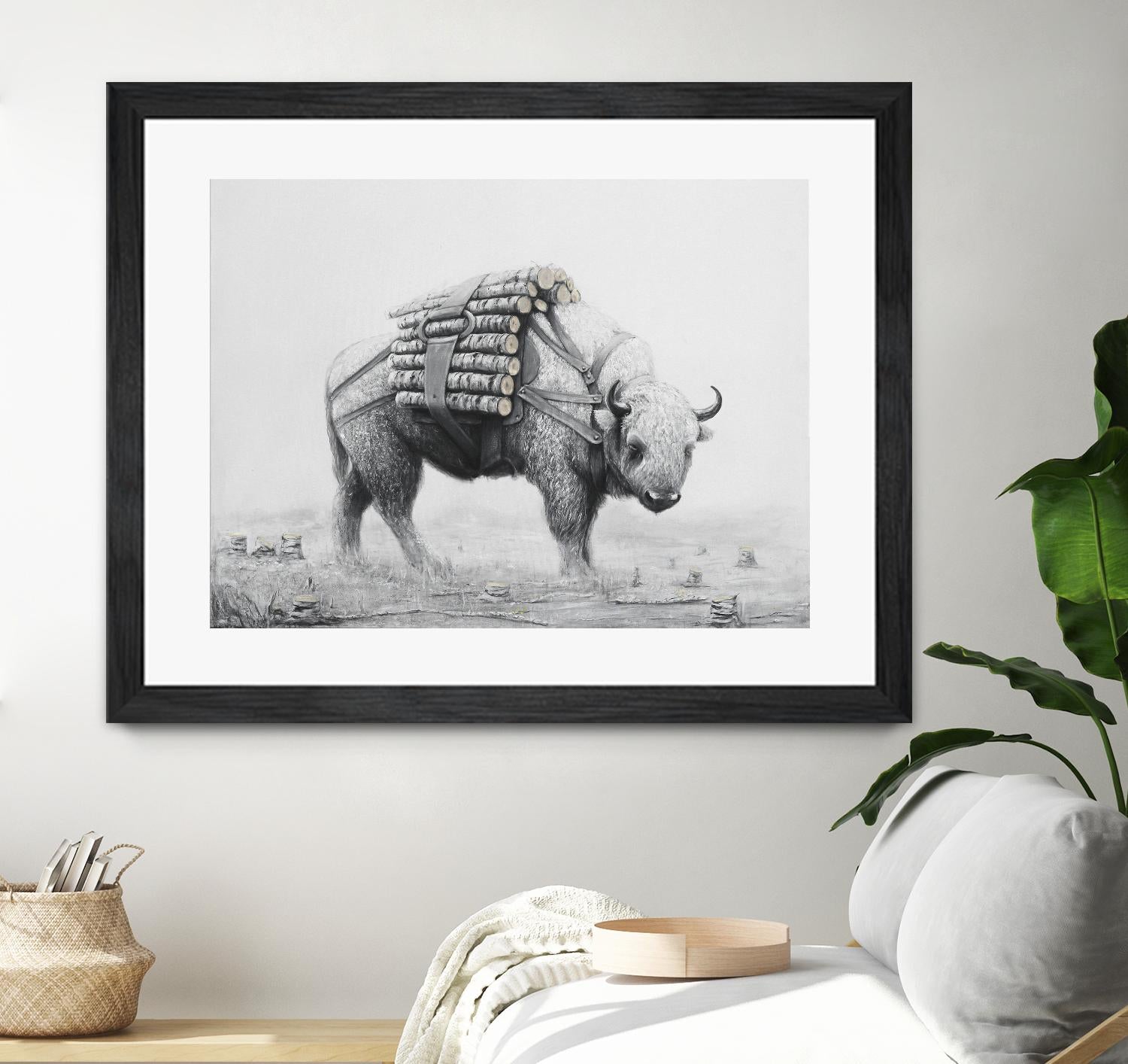 Birch Landscape by Ruben Carrasco on GIANT ART - black animals