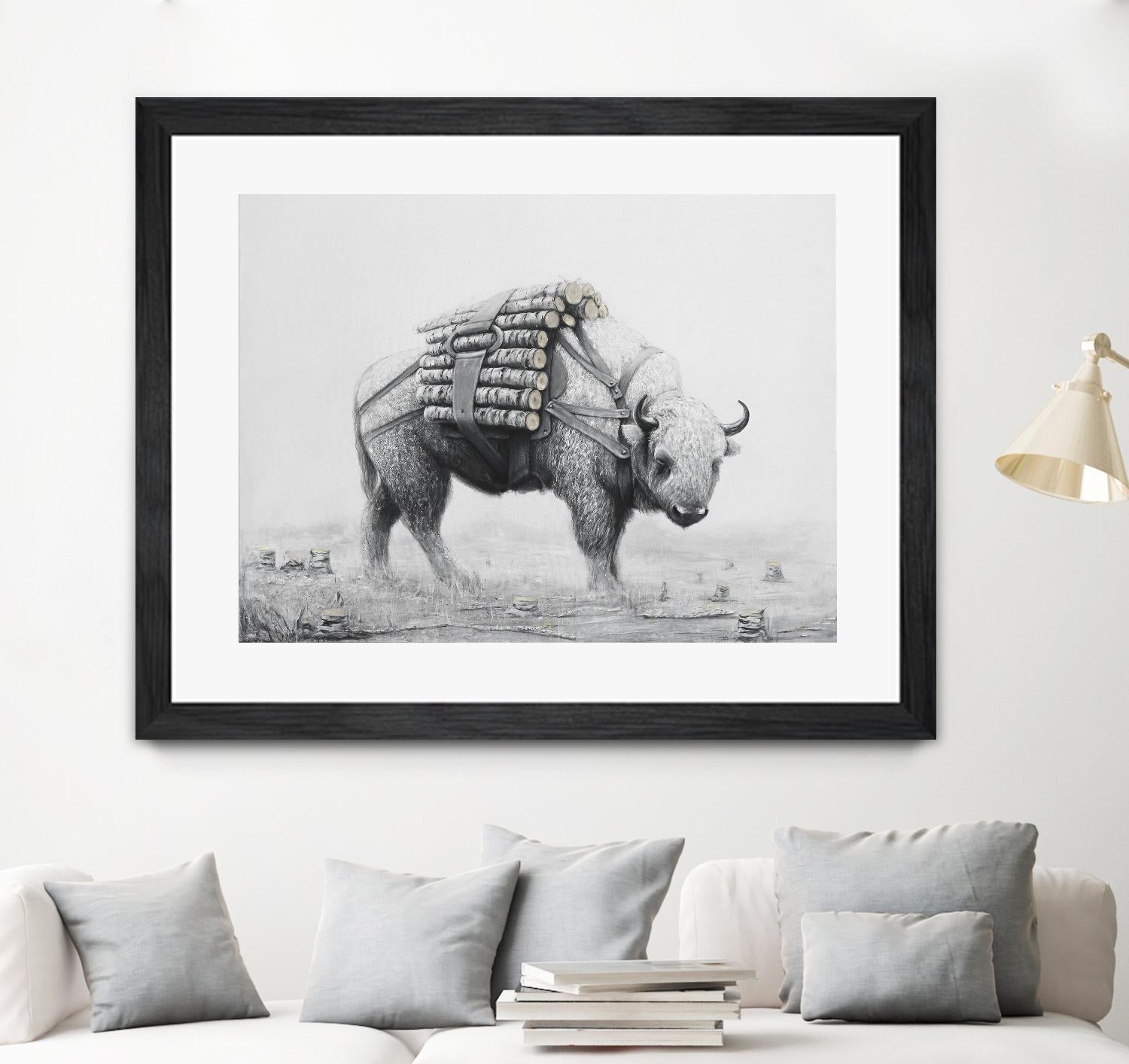 Birch Landscape by Ruben Carrasco on GIANT ART - black animals