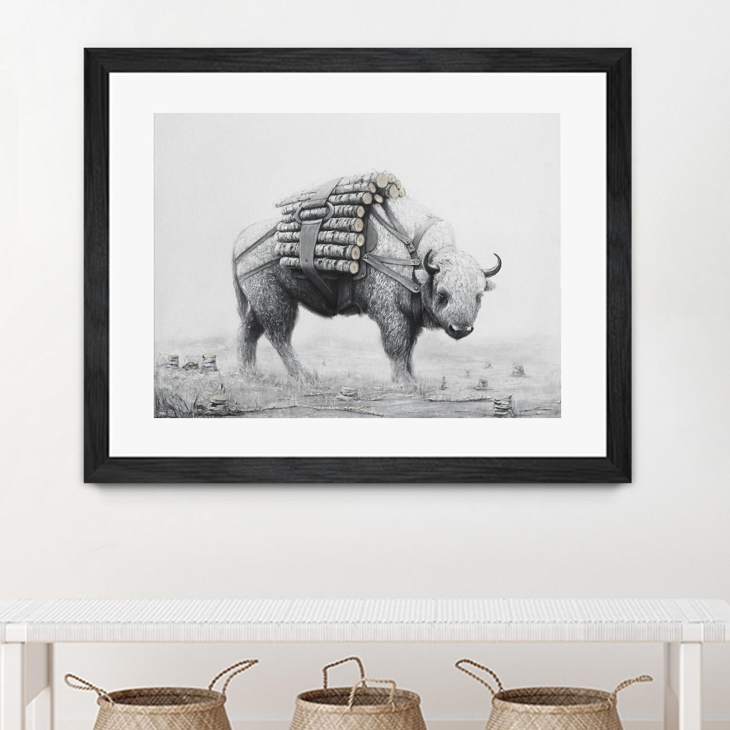 Birch Landscape by Ruben Carrasco on GIANT ART - black animals