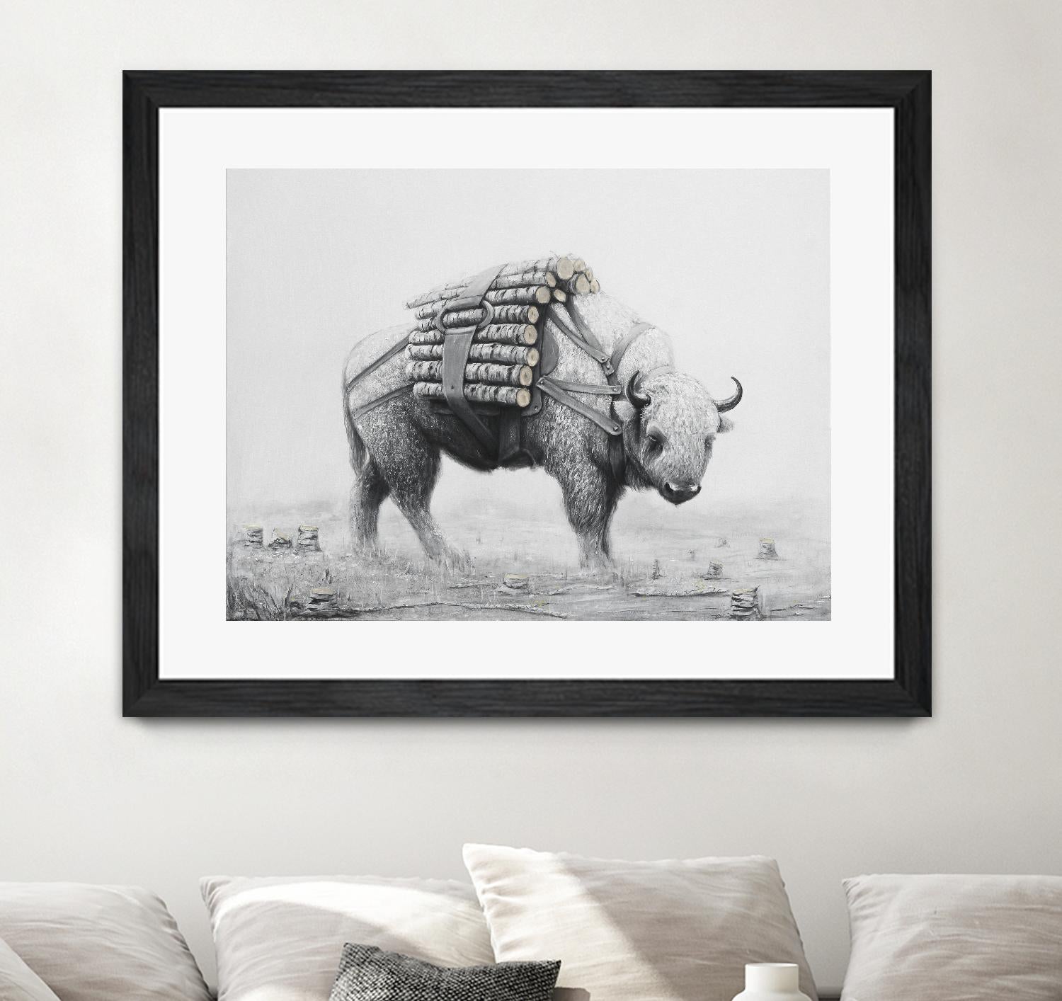 Birch Landscape by Ruben Carrasco on GIANT ART - black animals