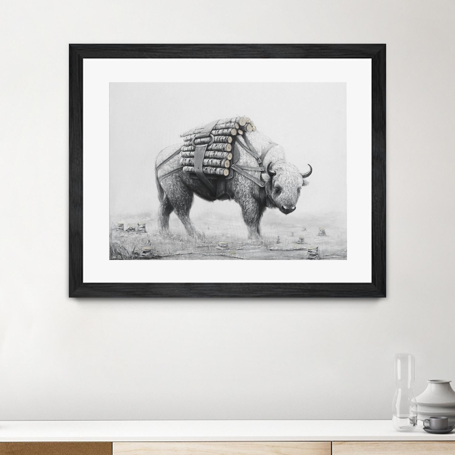 Birch Landscape by Ruben Carrasco on GIANT ART - black animals