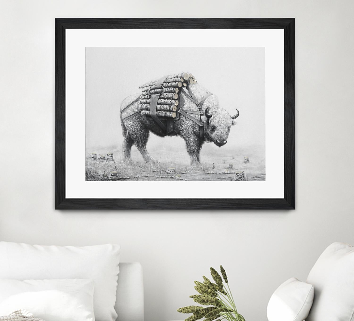 Birch Landscape by Ruben Carrasco on GIANT ART - black animals