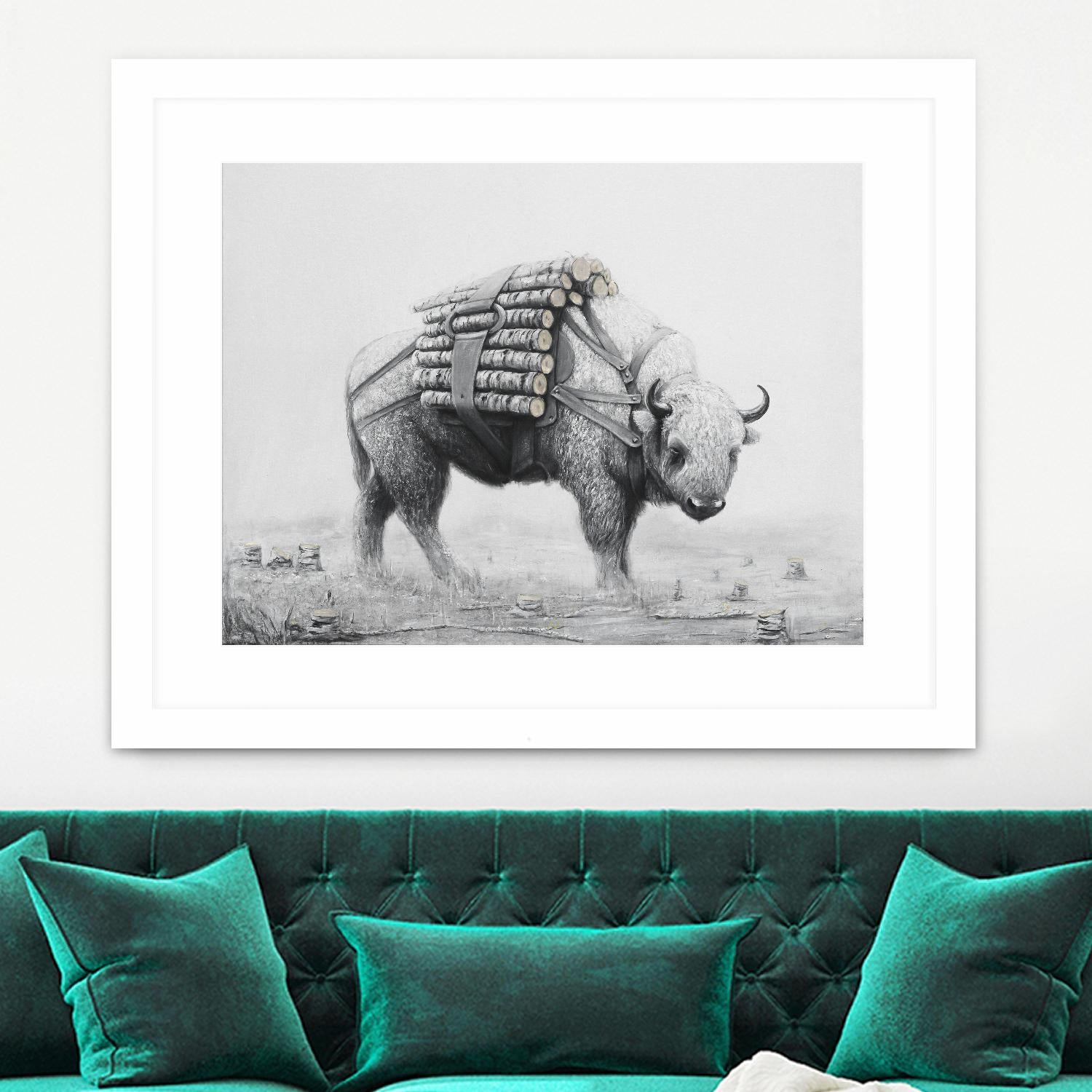 Birch Landscape by Ruben Carrasco on GIANT ART - black animals