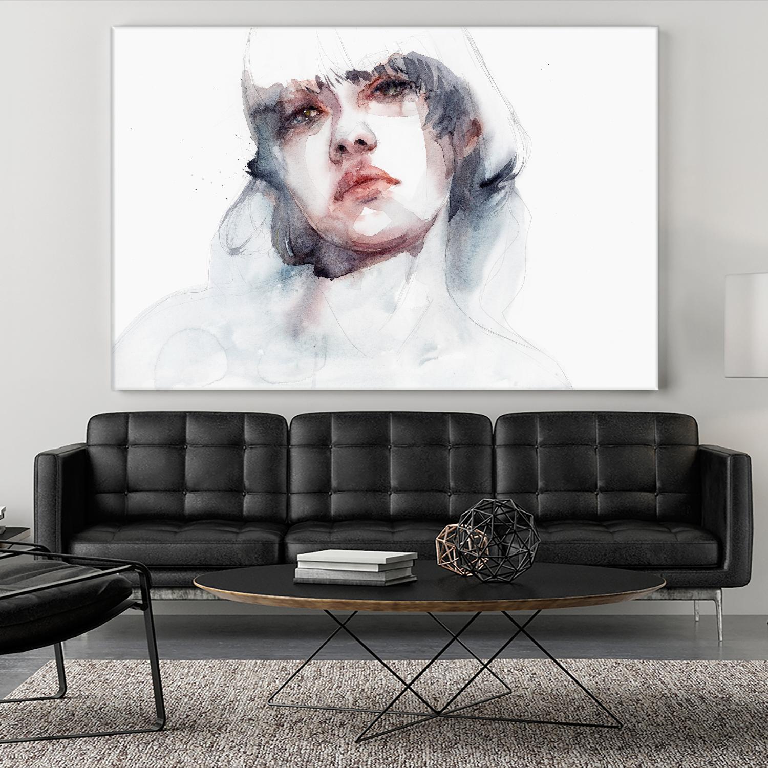 Marmo by Agnes Cecile on GIANT ART - pink watercolour lips