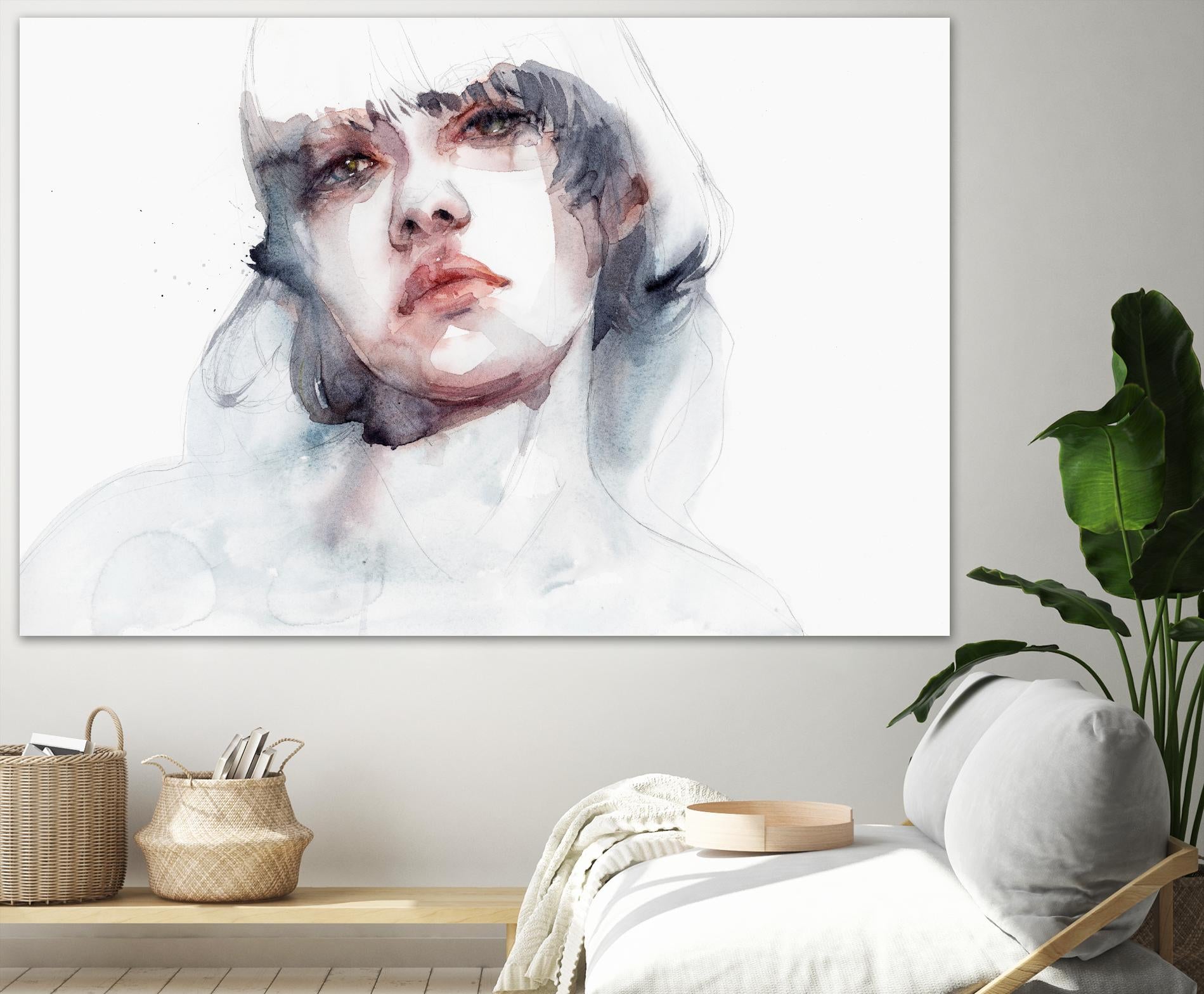Marmo by Agnes Cecile on GIANT ART - pink watercolour lips
