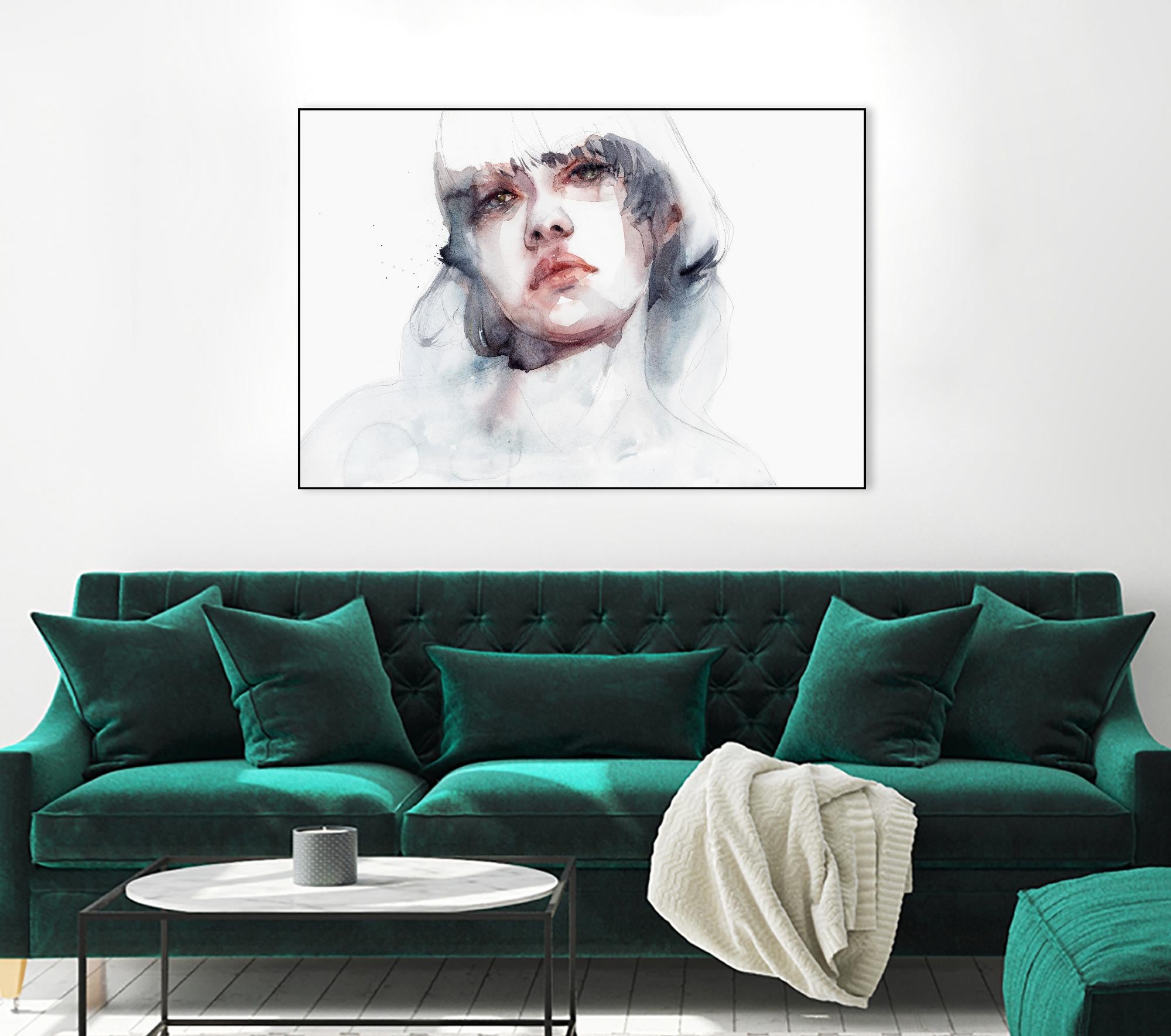 Marmo by Agnes Cecile on GIANT ART - pink watercolour lips