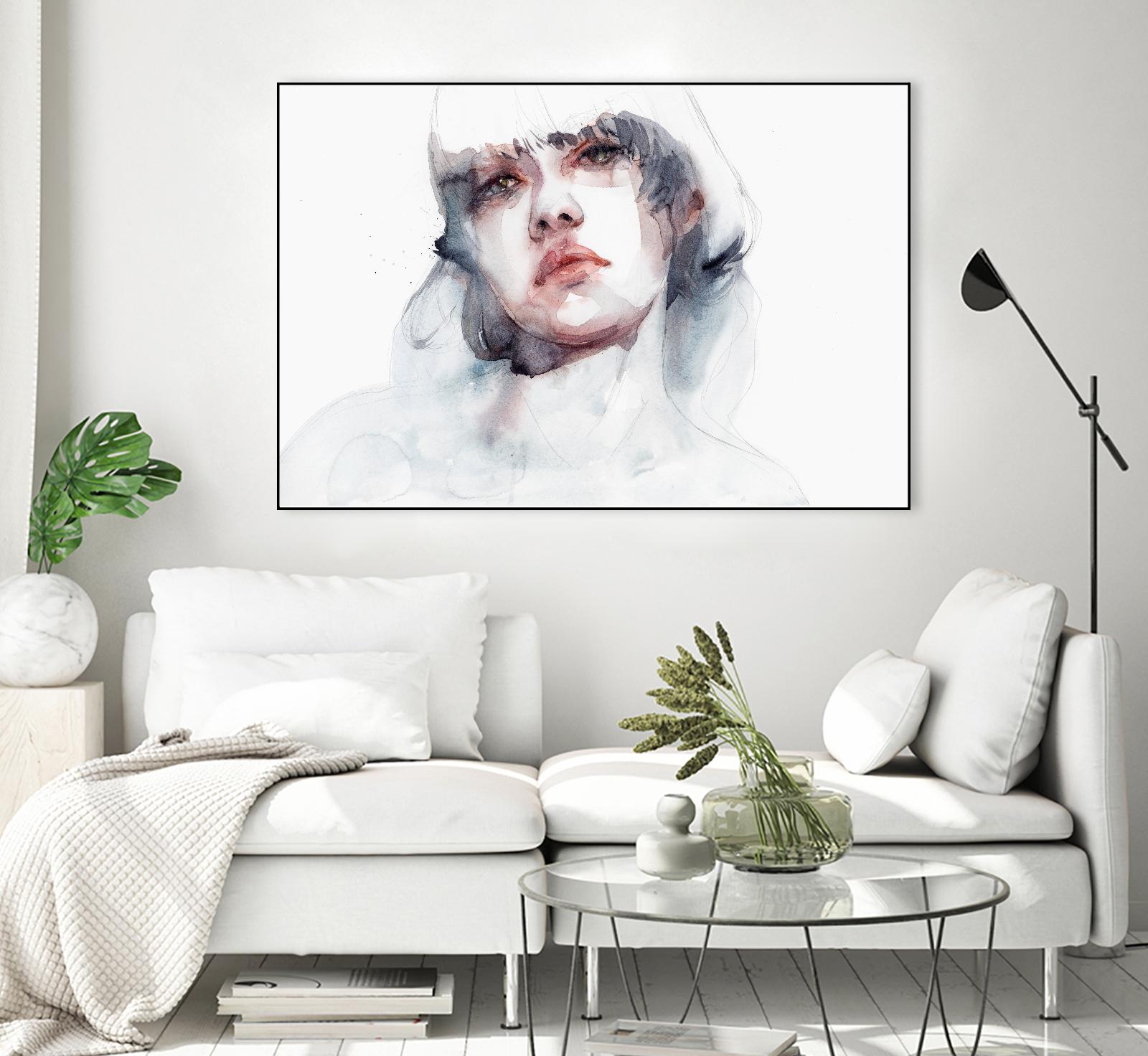 Marmo by Agnes Cecile on GIANT ART - pink watercolour lips