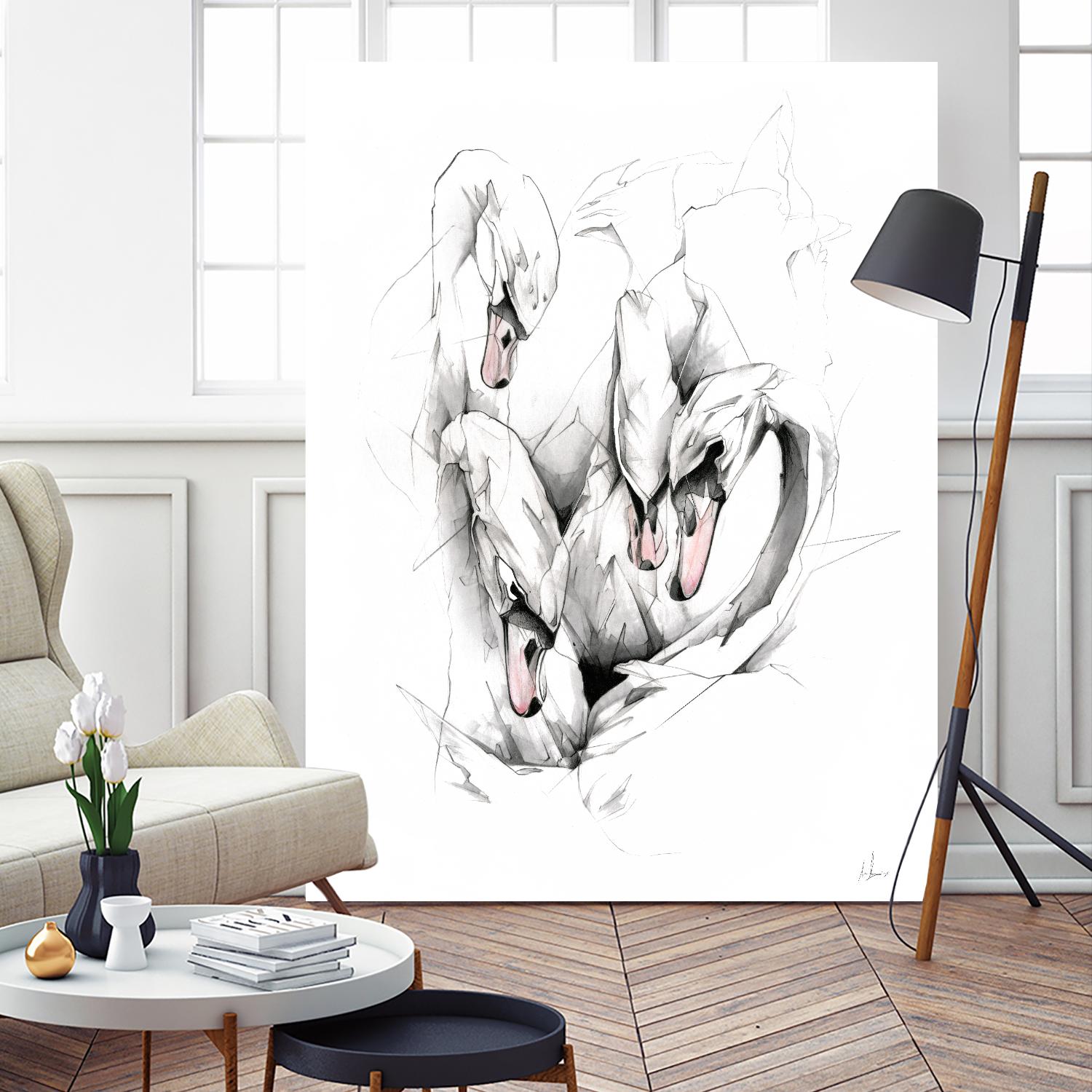 Swan by Alexis Marcou on GIANT ART - black contemporary