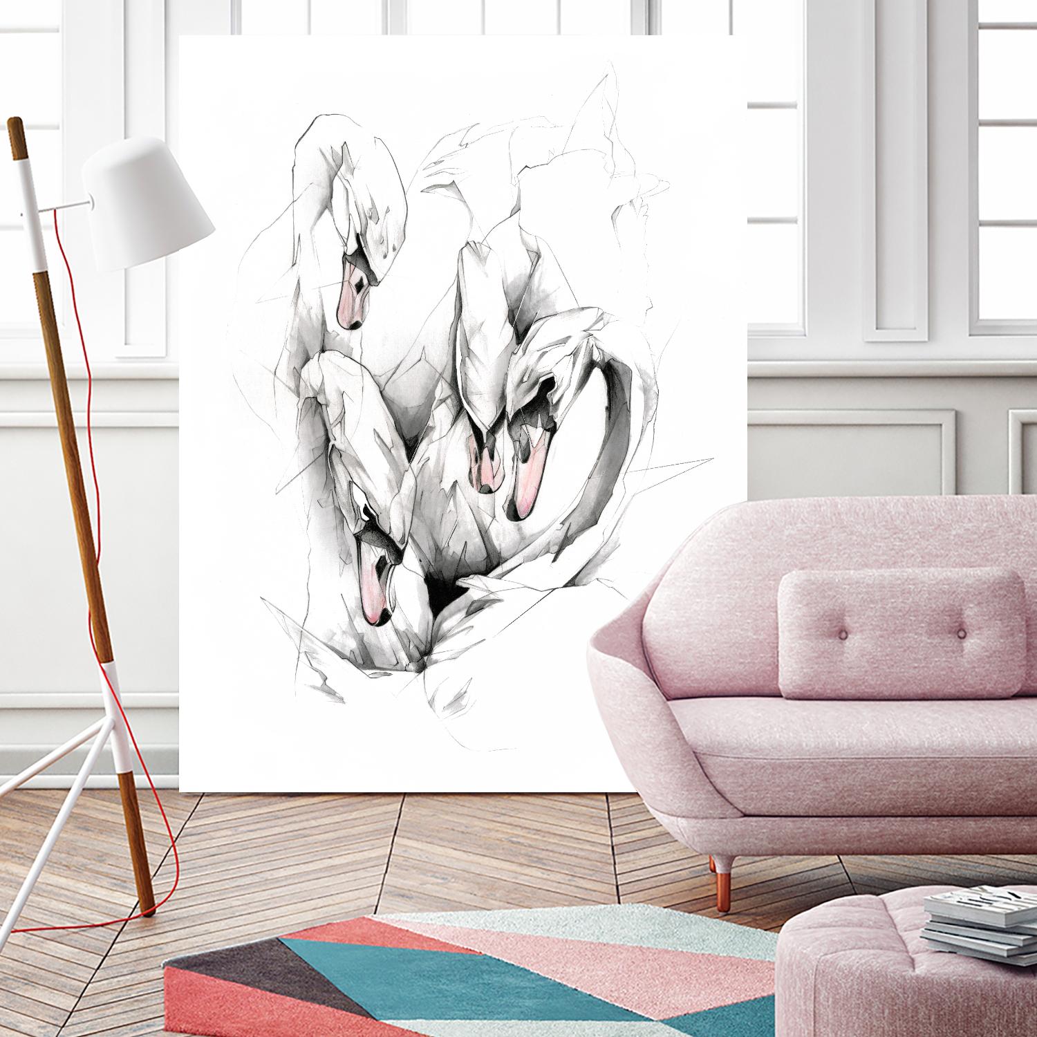 Swan by Alexis Marcou on GIANT ART - black contemporary