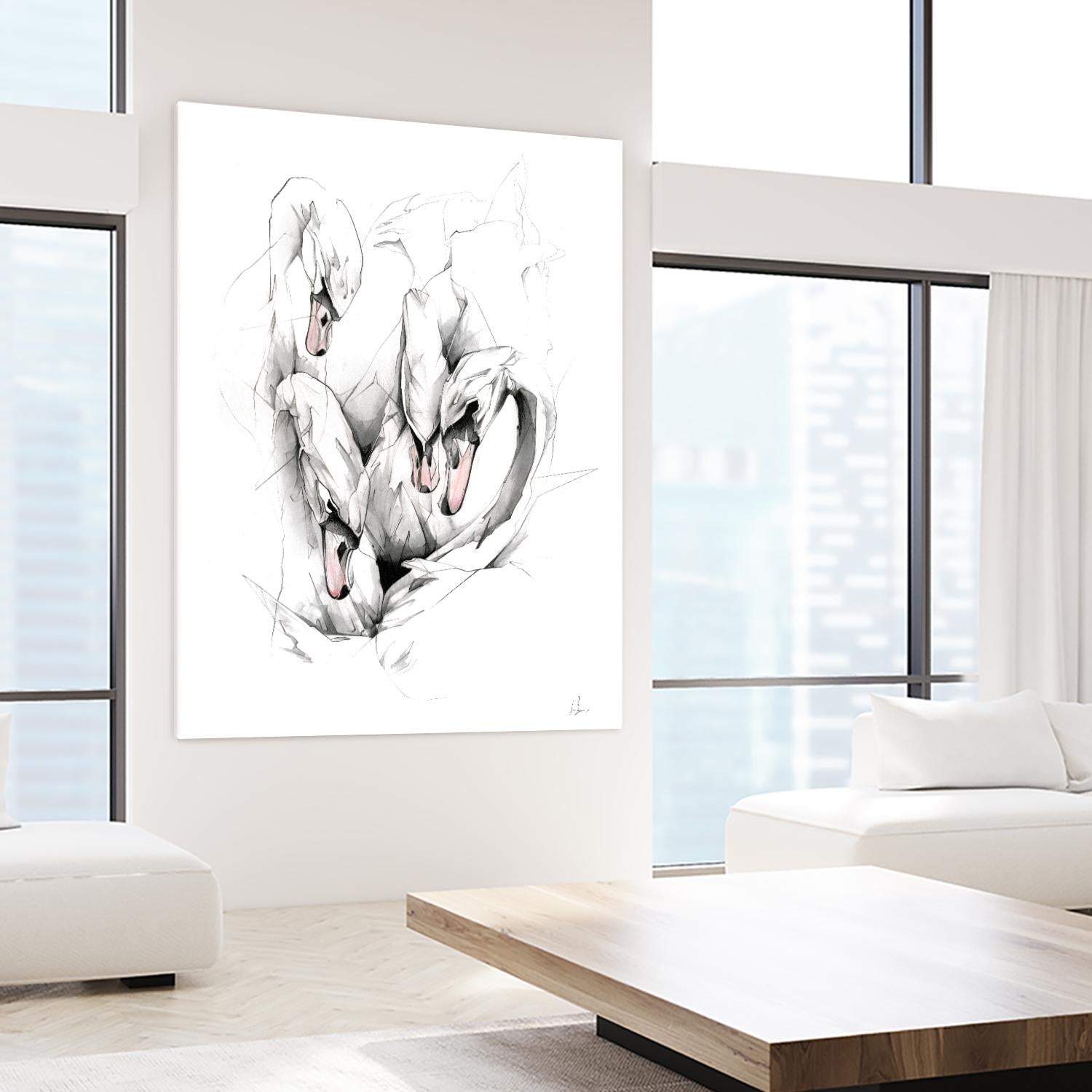 Swan by Alexis Marcou on GIANT ART - black contemporary