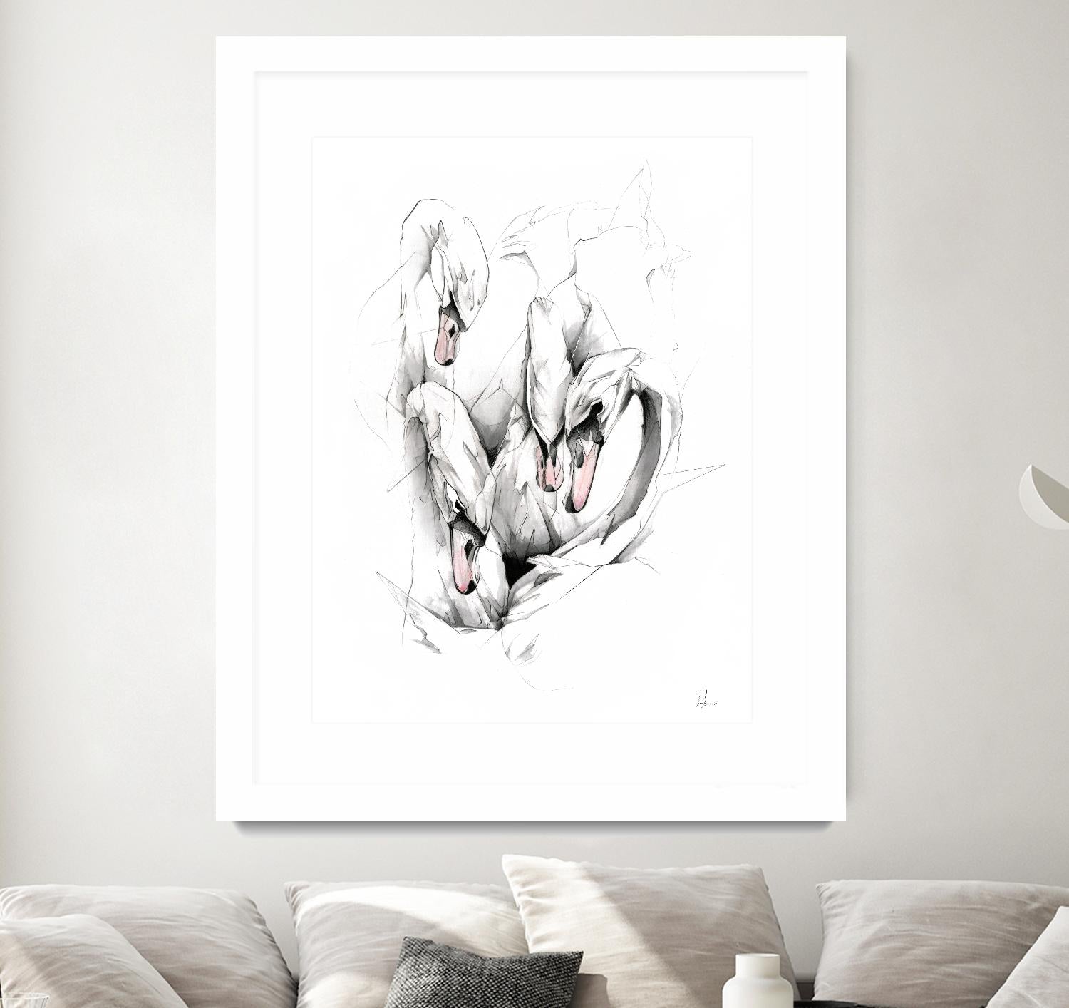 Swan by Alexis Marcou on GIANT ART - black contemporary