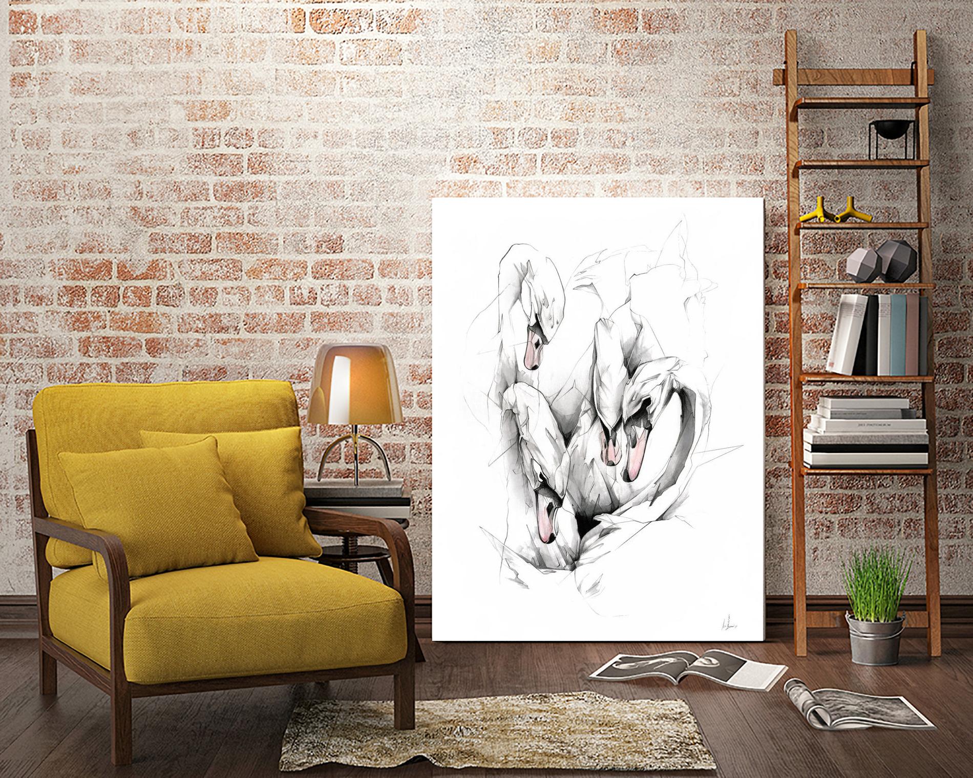 Swan by Alexis Marcou on GIANT ART - black contemporary