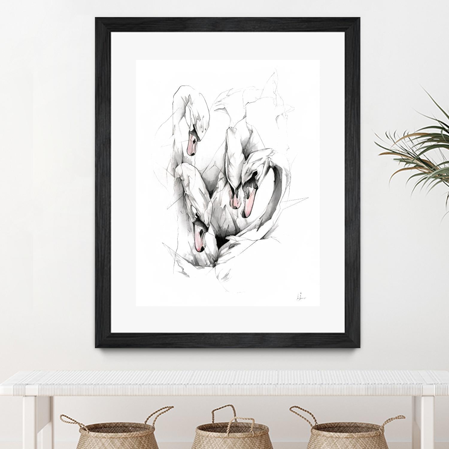 Swan by Alexis Marcou on GIANT ART - black contemporary