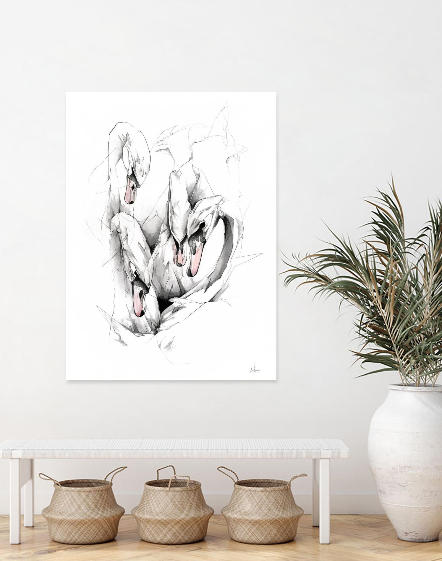 Swan by Alexis Marcou on GIANT ART - black contemporary