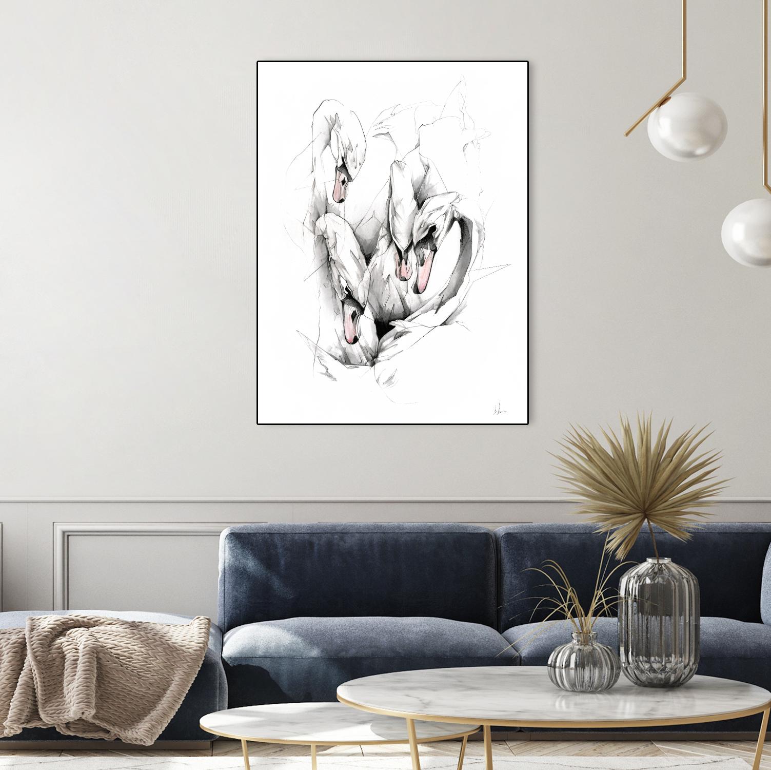 Swan by Alexis Marcou on GIANT ART - black contemporary