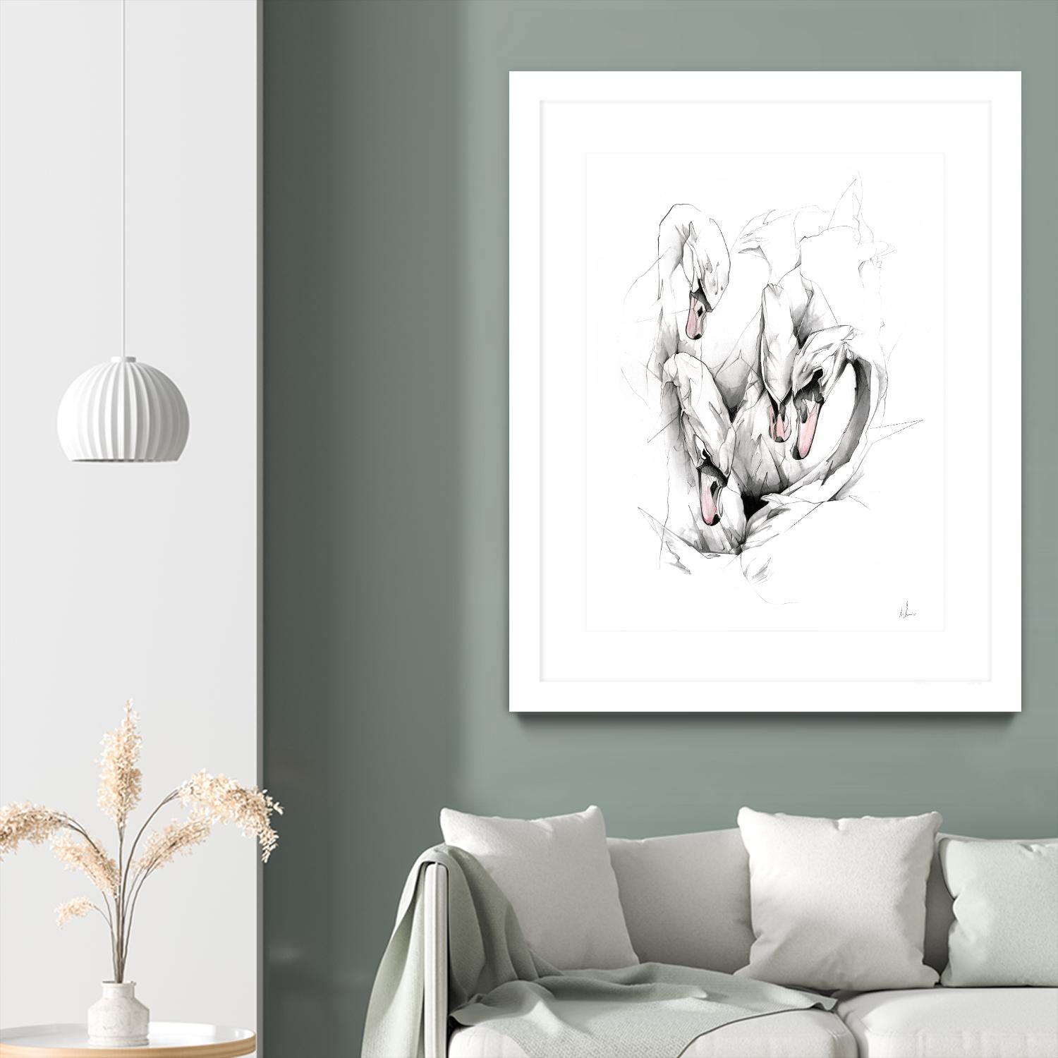 Swan by Alexis Marcou on GIANT ART - black contemporary