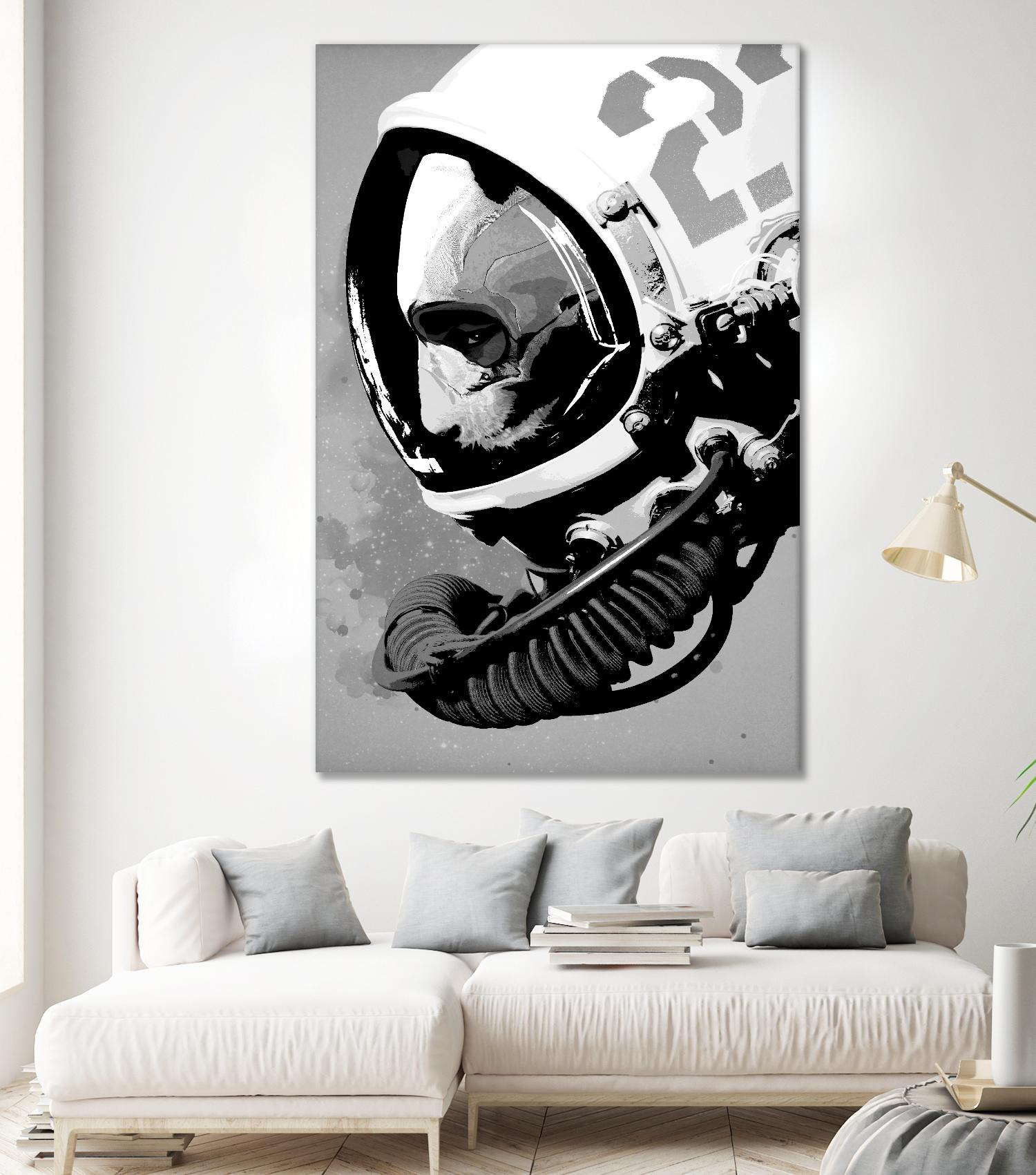 Astro Bear by Hidden Moves on GIANT ART - grey contemporary