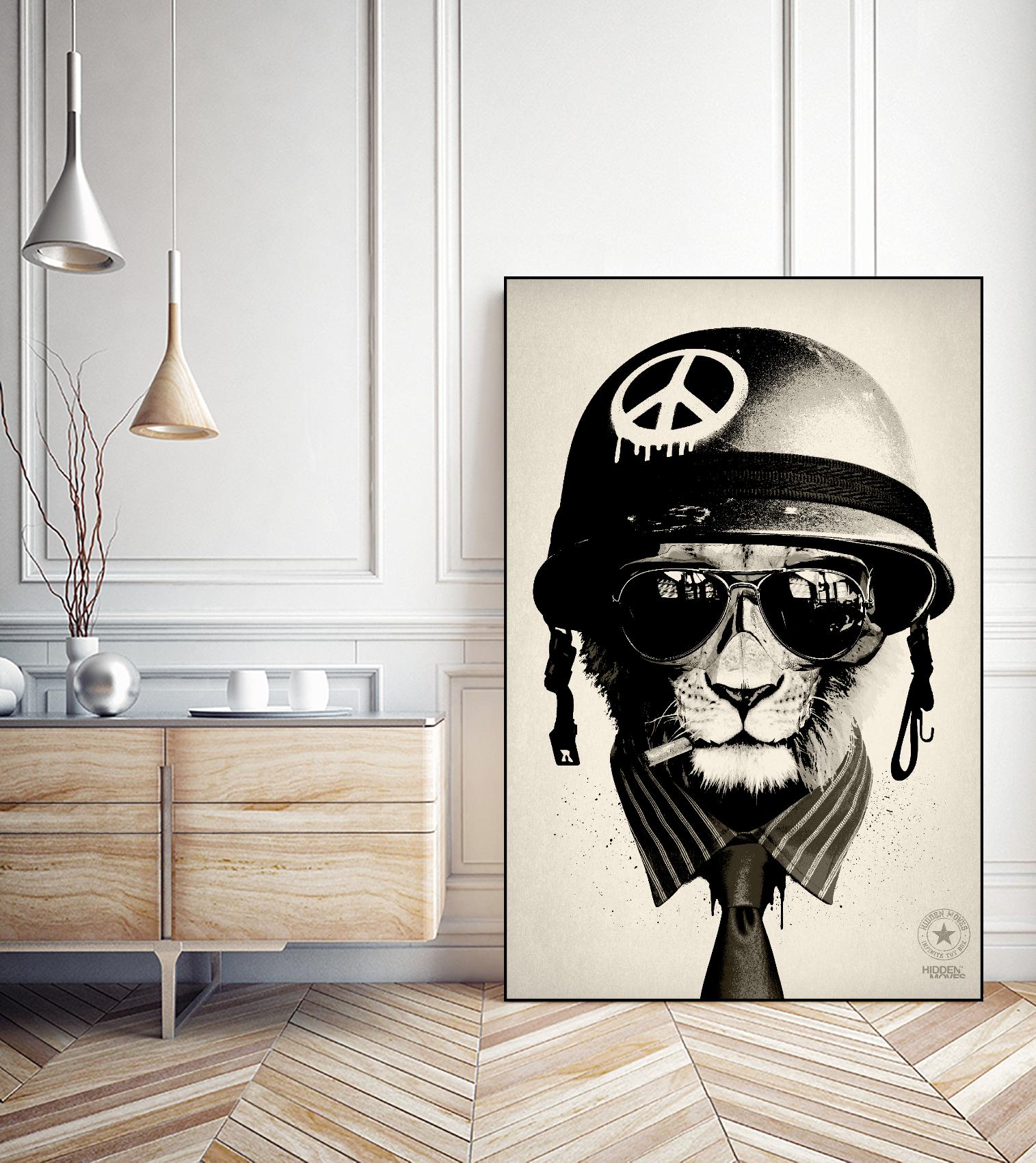 Office Warfare by Hidden Moves on GIANT ART - yellow contemporary