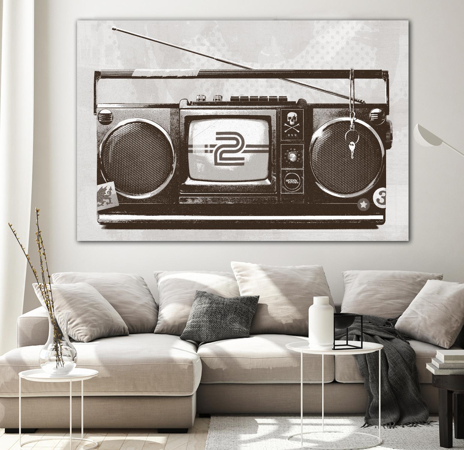 Stereo Broadcast by Hidden Moves on GIANT ART - white contemporary