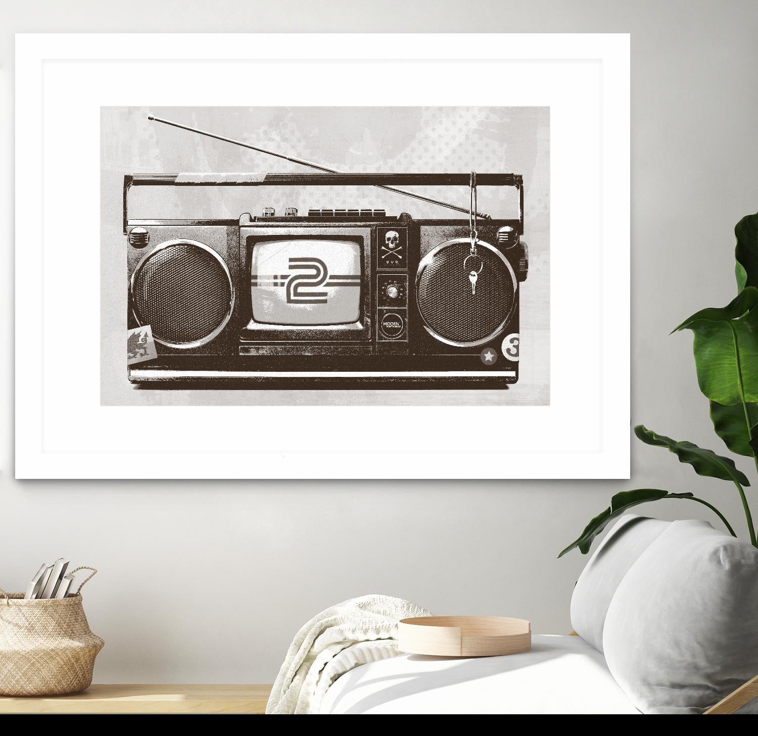 Stereo Broadcast by Hidden Moves on GIANT ART - white contemporary