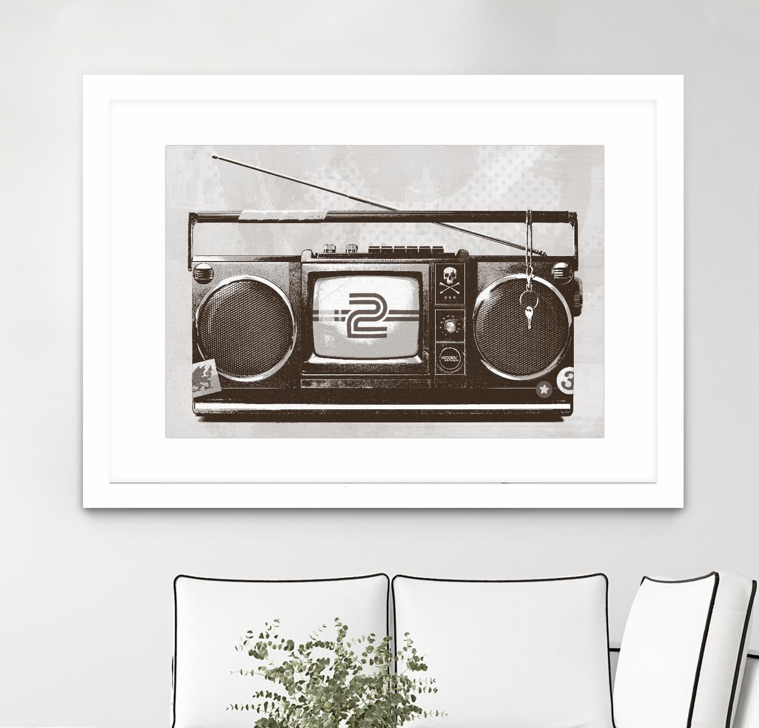 Stereo Broadcast by Hidden Moves on GIANT ART - white contemporary