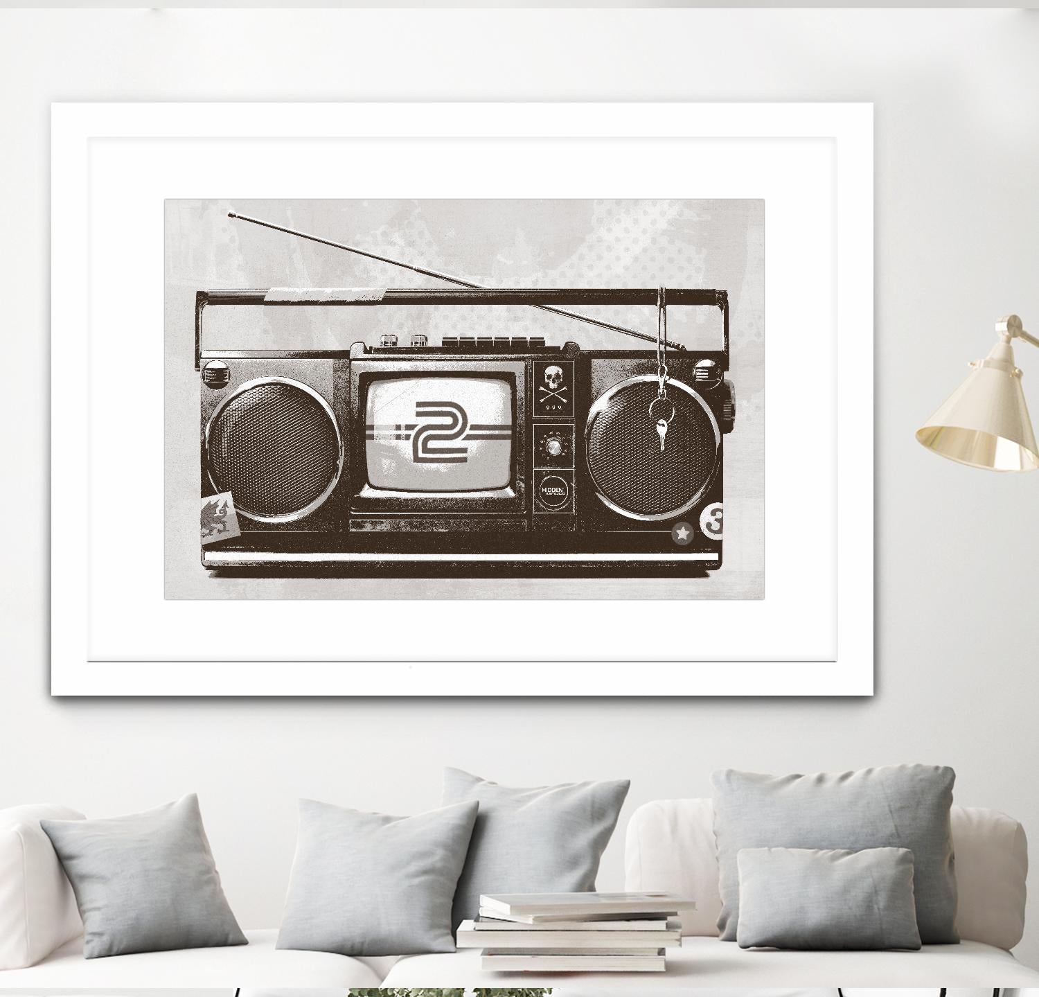 Stereo Broadcast by Hidden Moves on GIANT ART - white contemporary