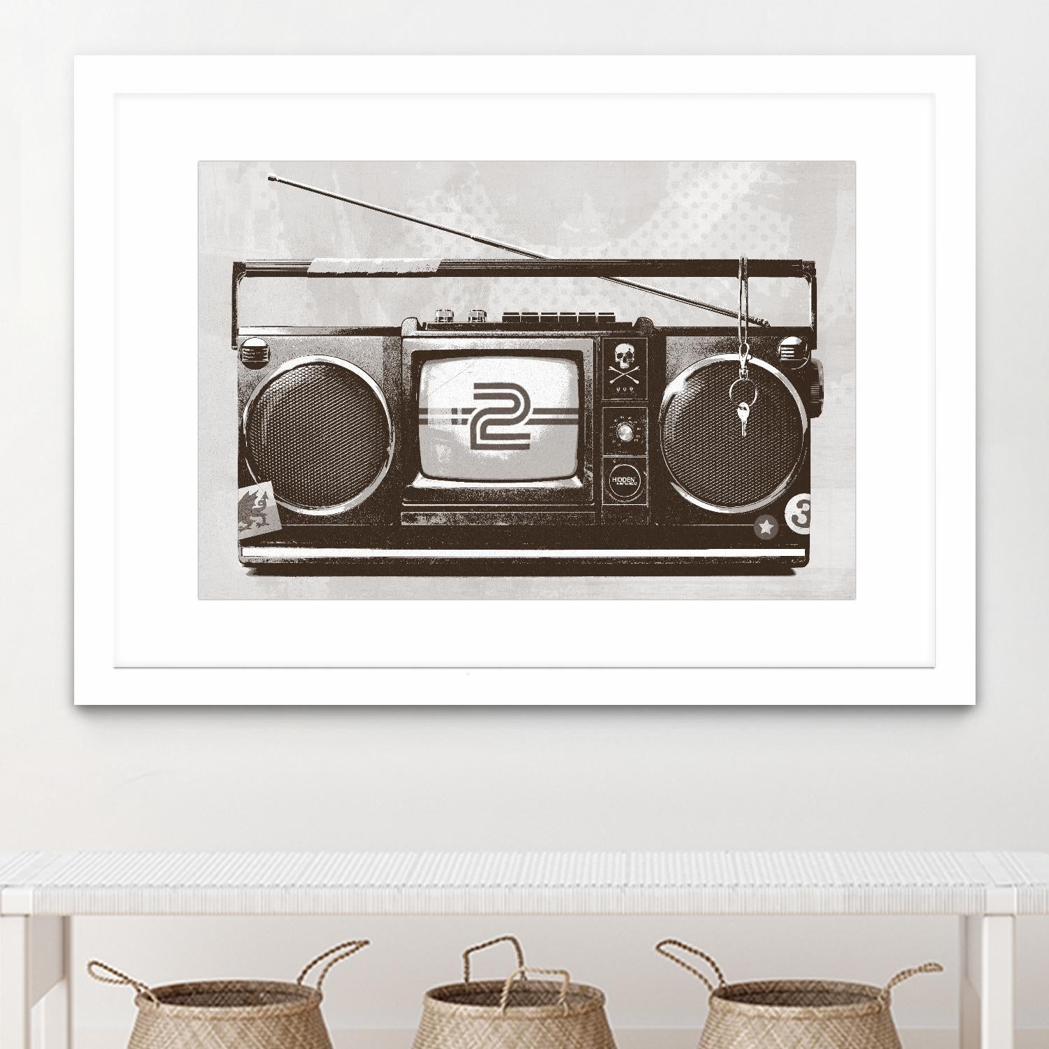 Stereo Broadcast by Hidden Moves on GIANT ART - white contemporary