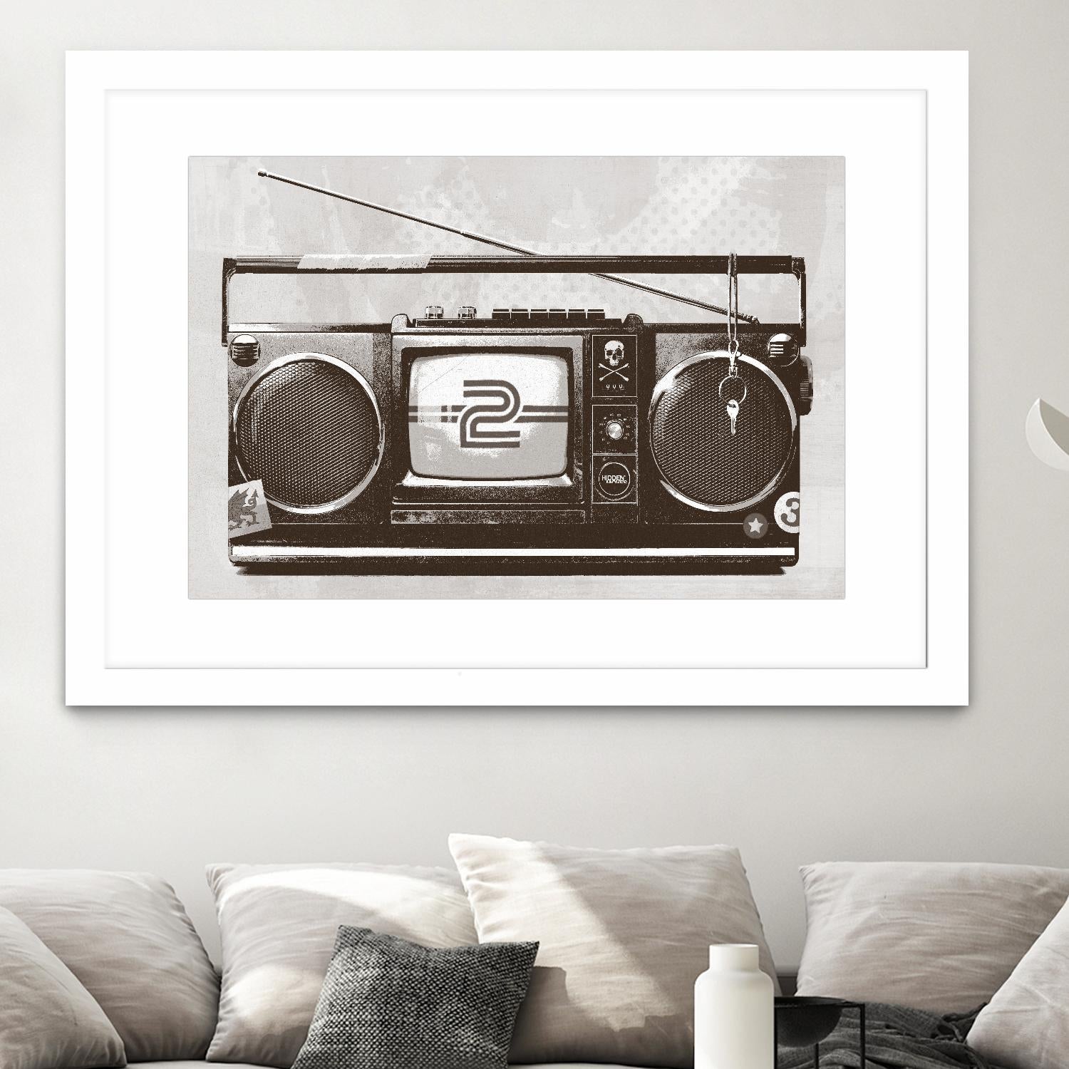 Stereo Broadcast by Hidden Moves on GIANT ART - white contemporary