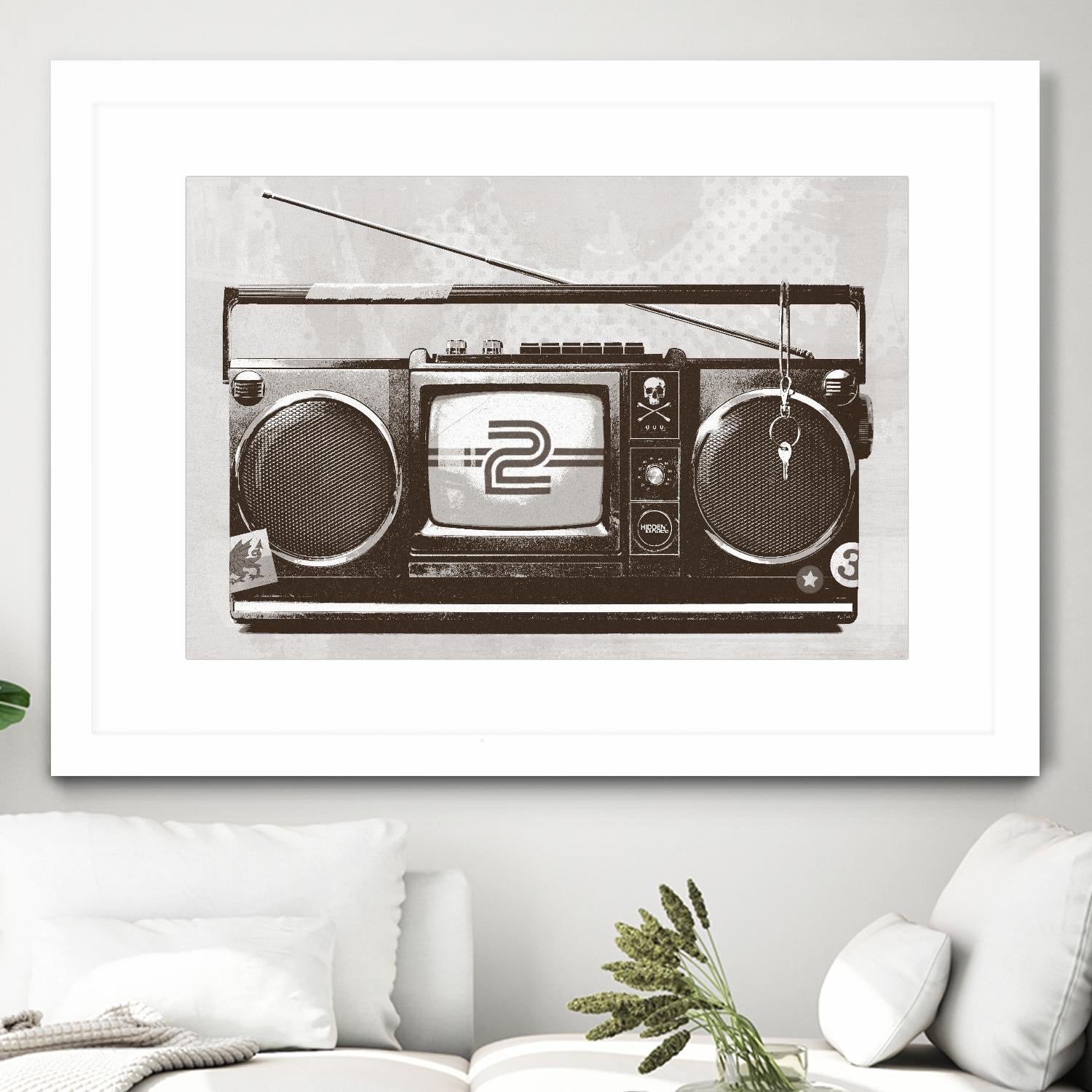 Stereo Broadcast by Hidden Moves on GIANT ART - white contemporary